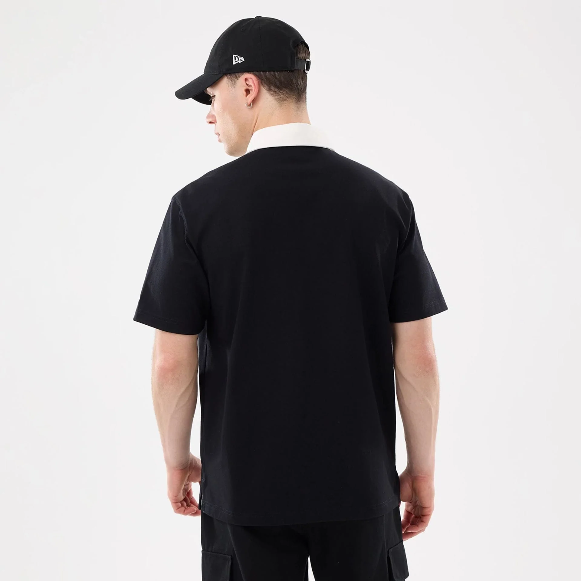 New Era Black Short Sleeve Rugby Shirt - Image 2
