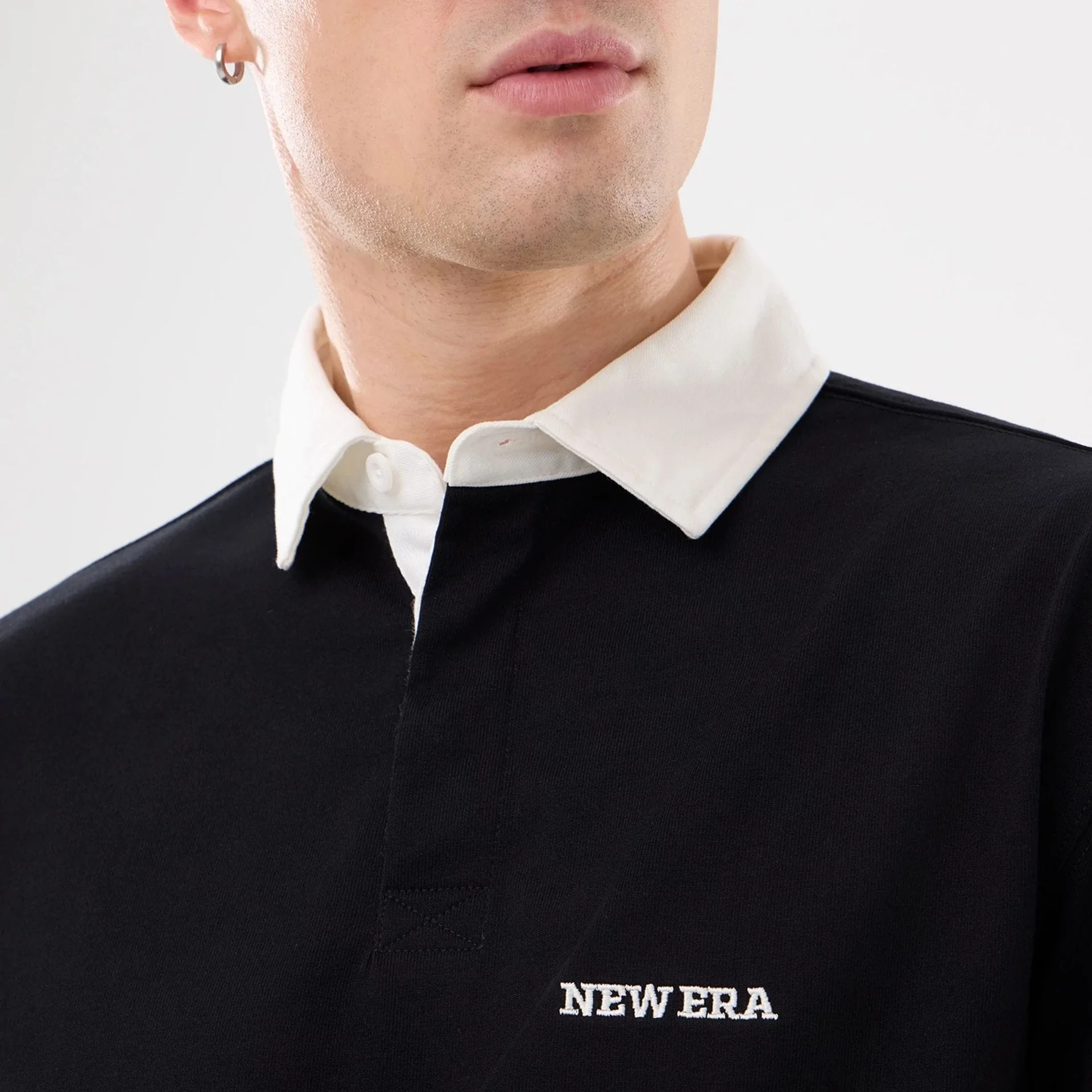 New Era Black Short Sleeve Rugby Shirt - Image 4