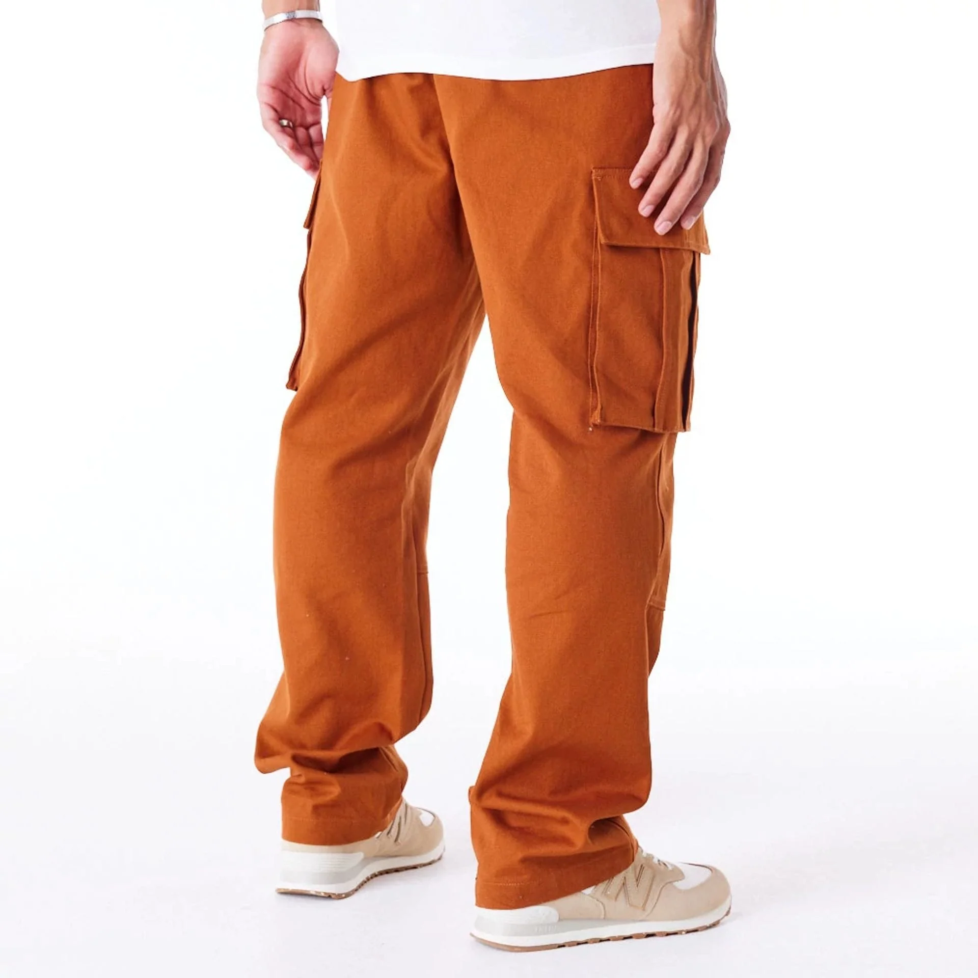 New Era Brown Cargo Trousers - Image 3