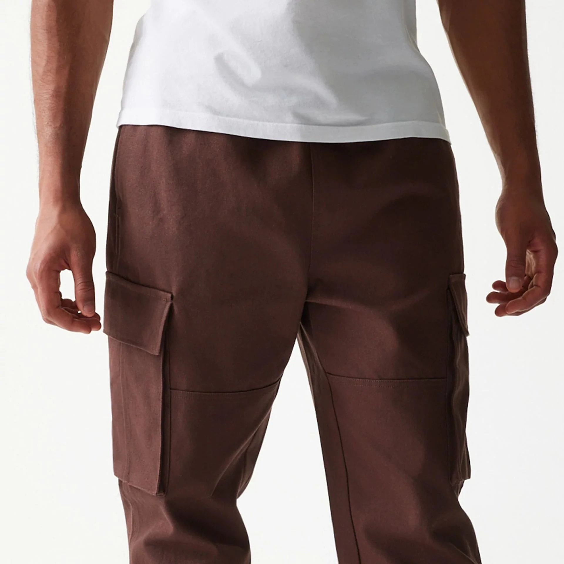 New Era Brown Straight Leg Cargo Joggers - Image 3