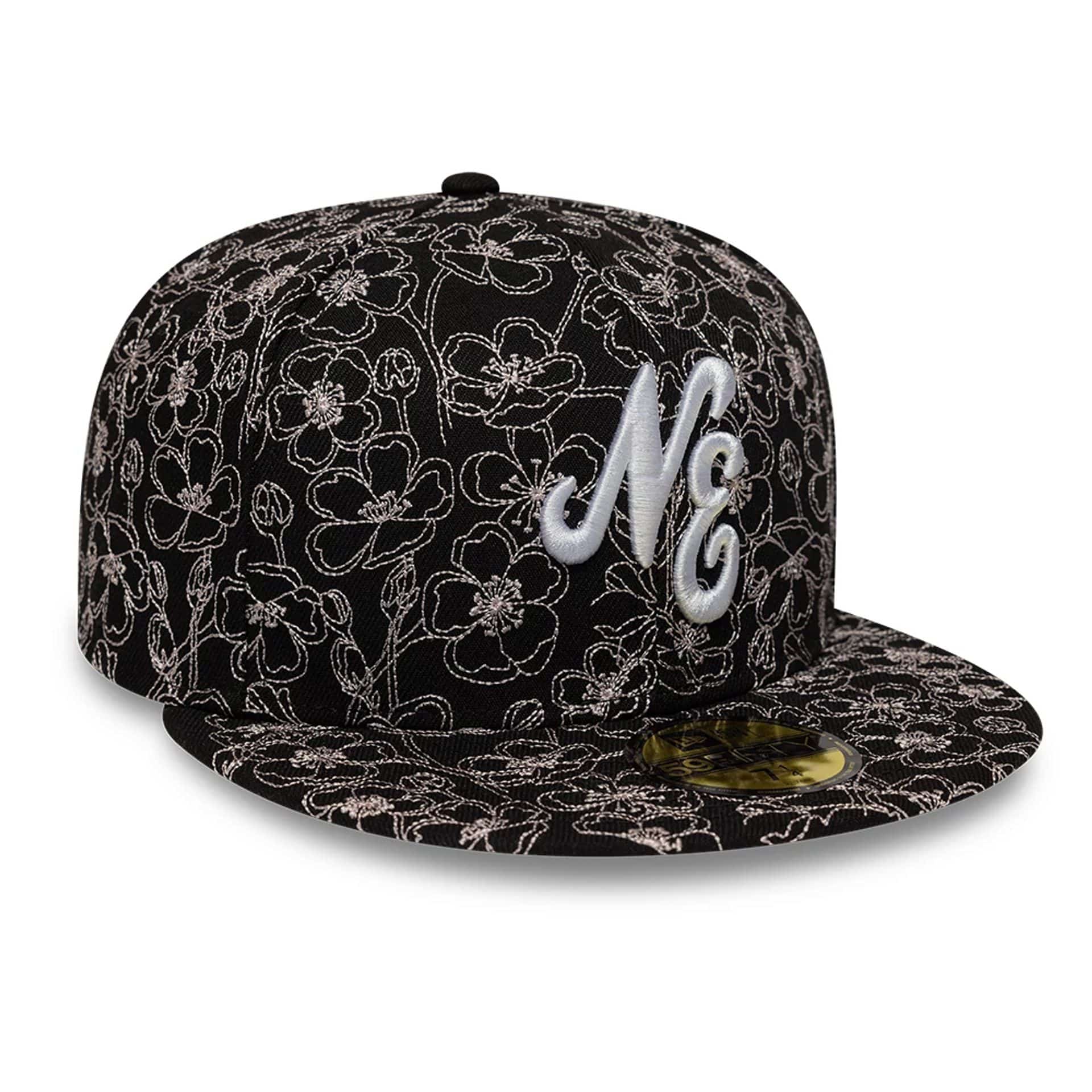 New Era Cherry Blossom Black 59FIFTY Fitted Cap - Image 4