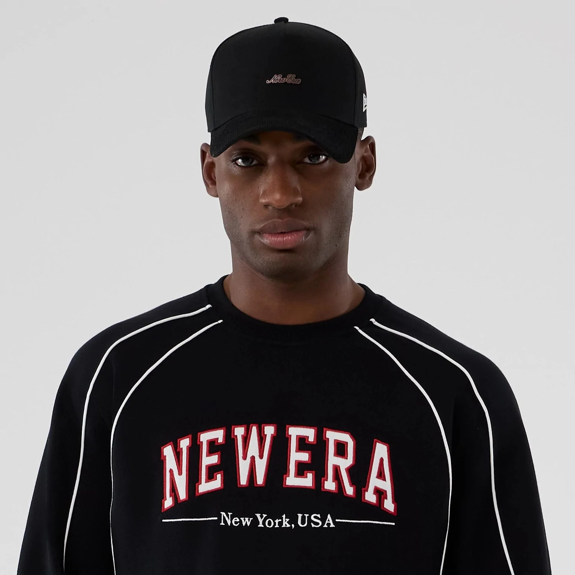 New Era Colour Block Black Crew Neck Sweater - Image 5