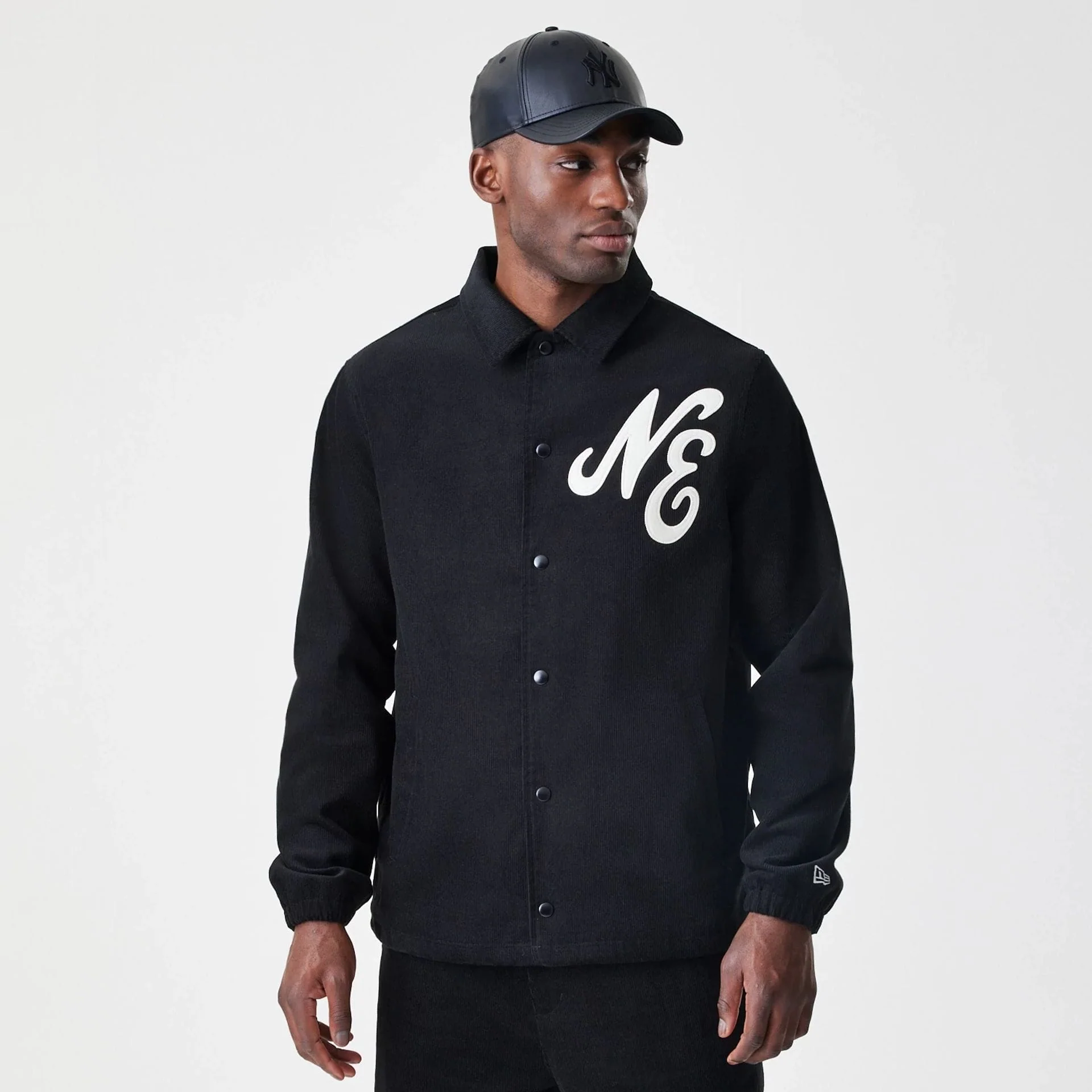 New Era Cord Black Coaches Jacket - Image 3