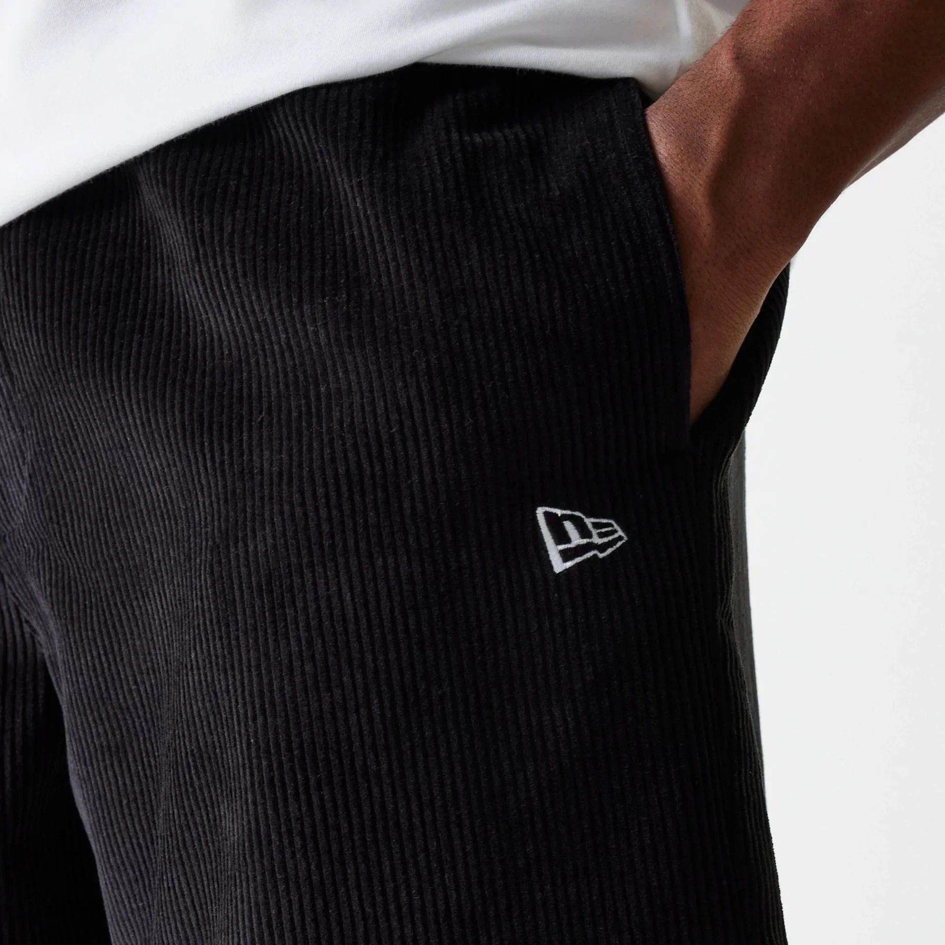 New Era Cord Black Shorts - Image 2
