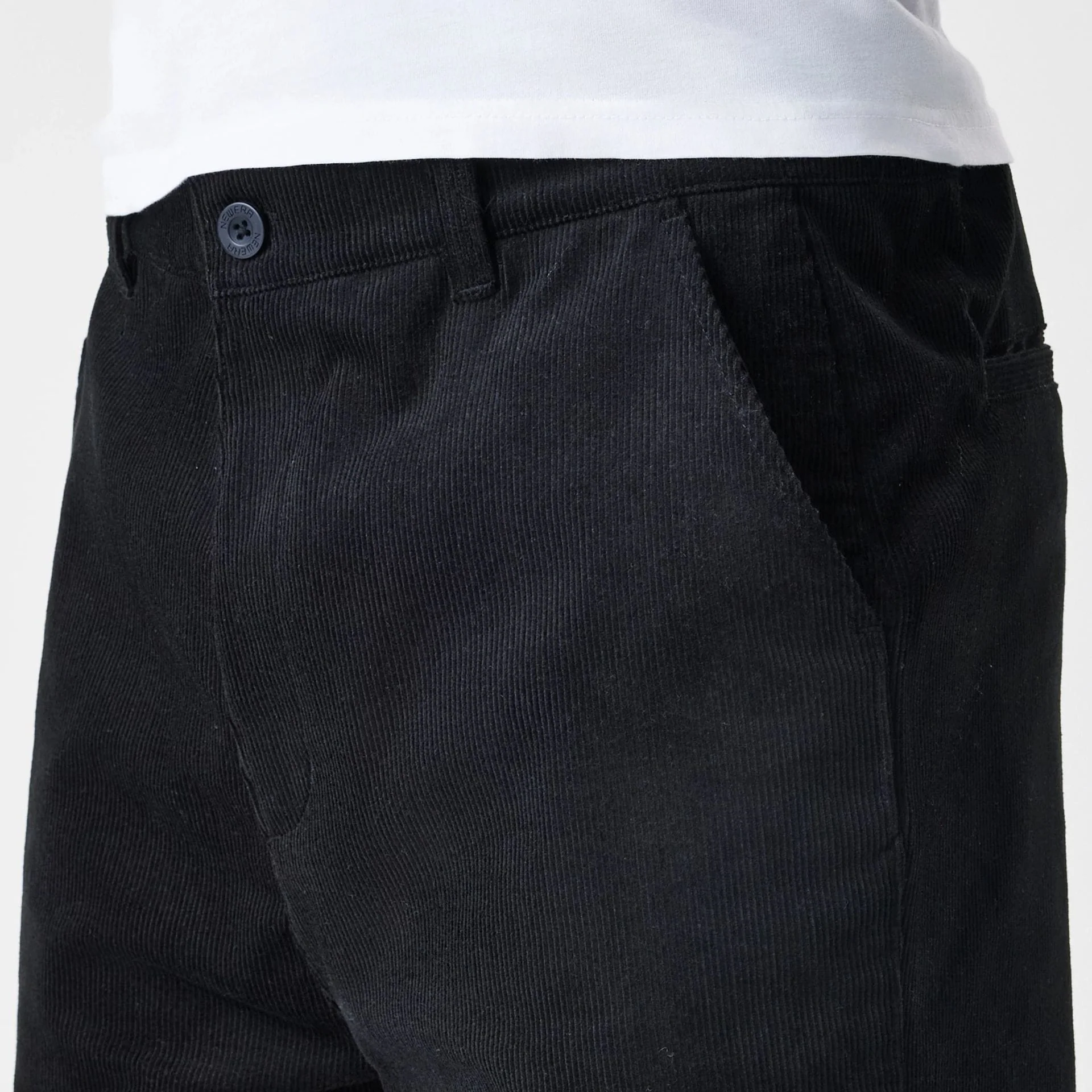 New Era Cord Black Straight Leg Chinos - Image 3