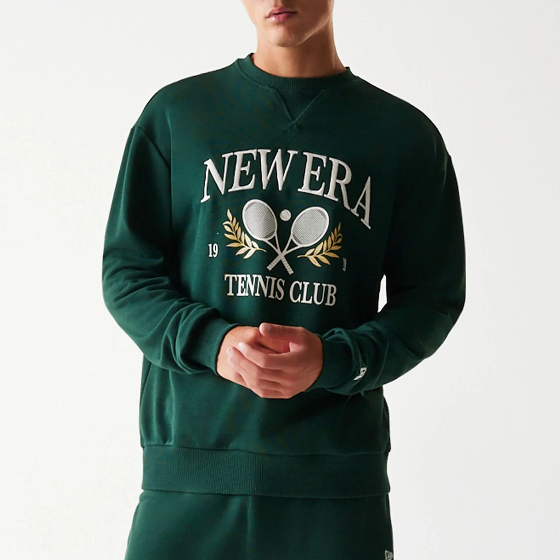 New Era Dark Green Oversized Crew Neck Sweater - Image 3