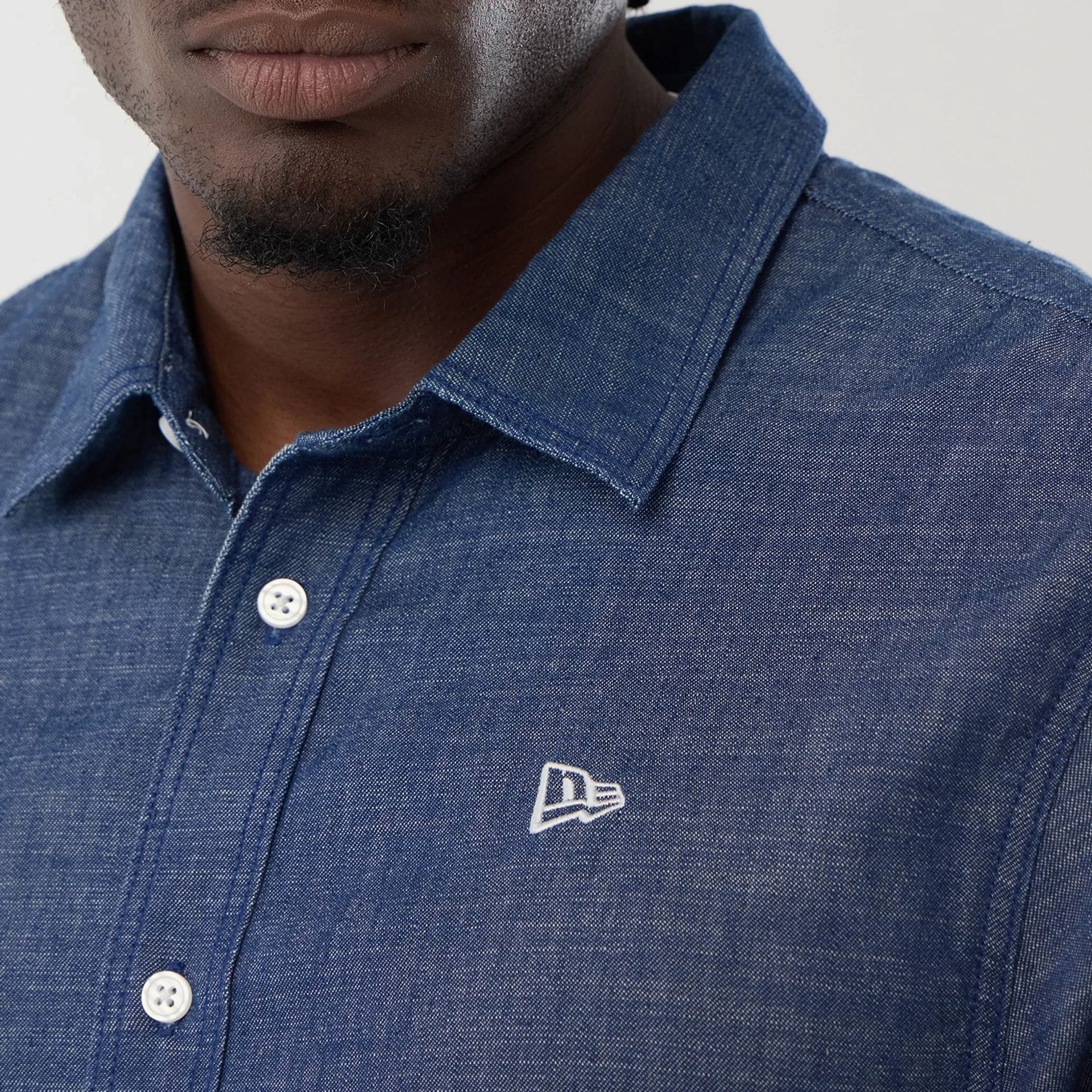 New Era Denim Blue Short Sleeve Shirt - Image 4