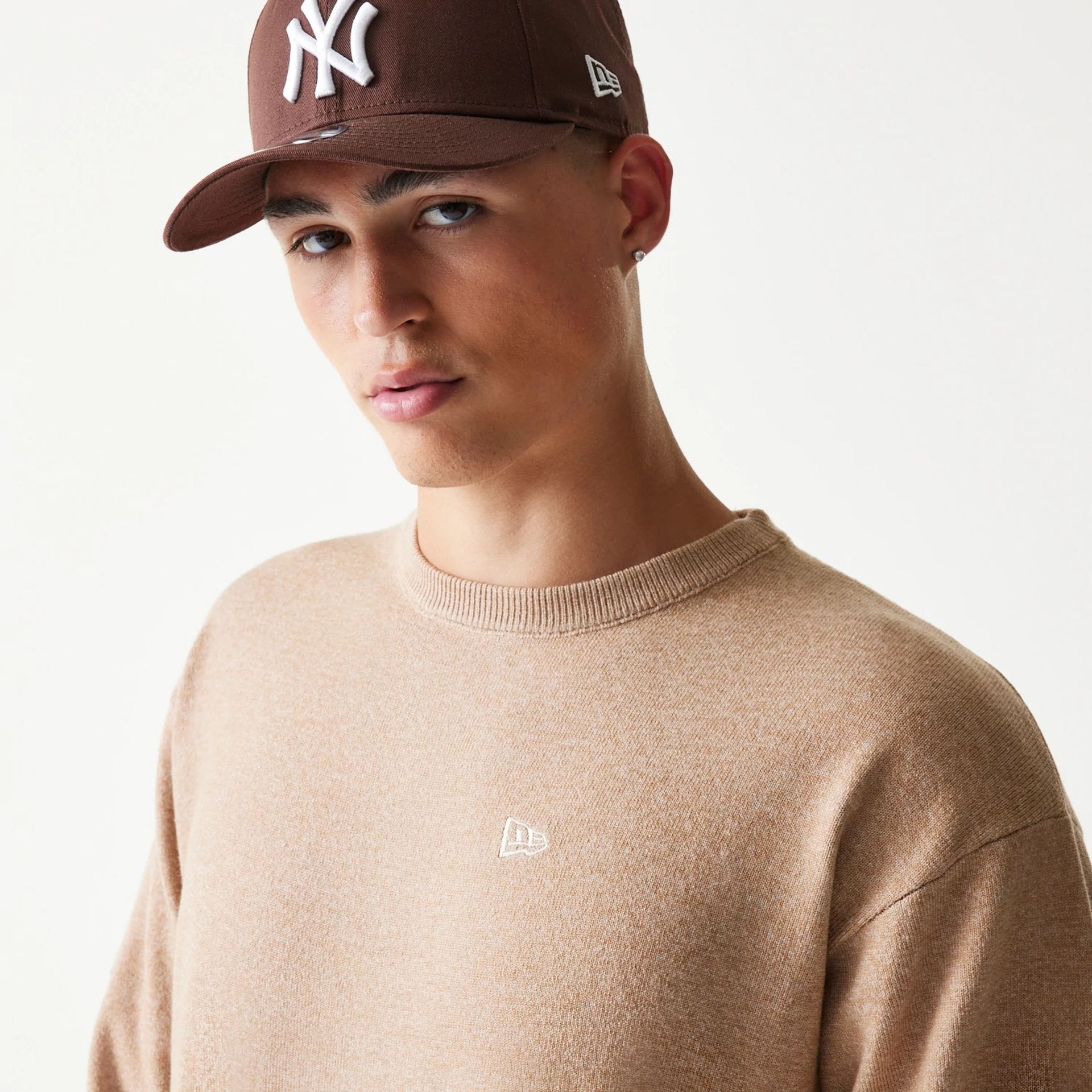 New Era Essential Flag Light Beige Knitted Sweater - Image 5