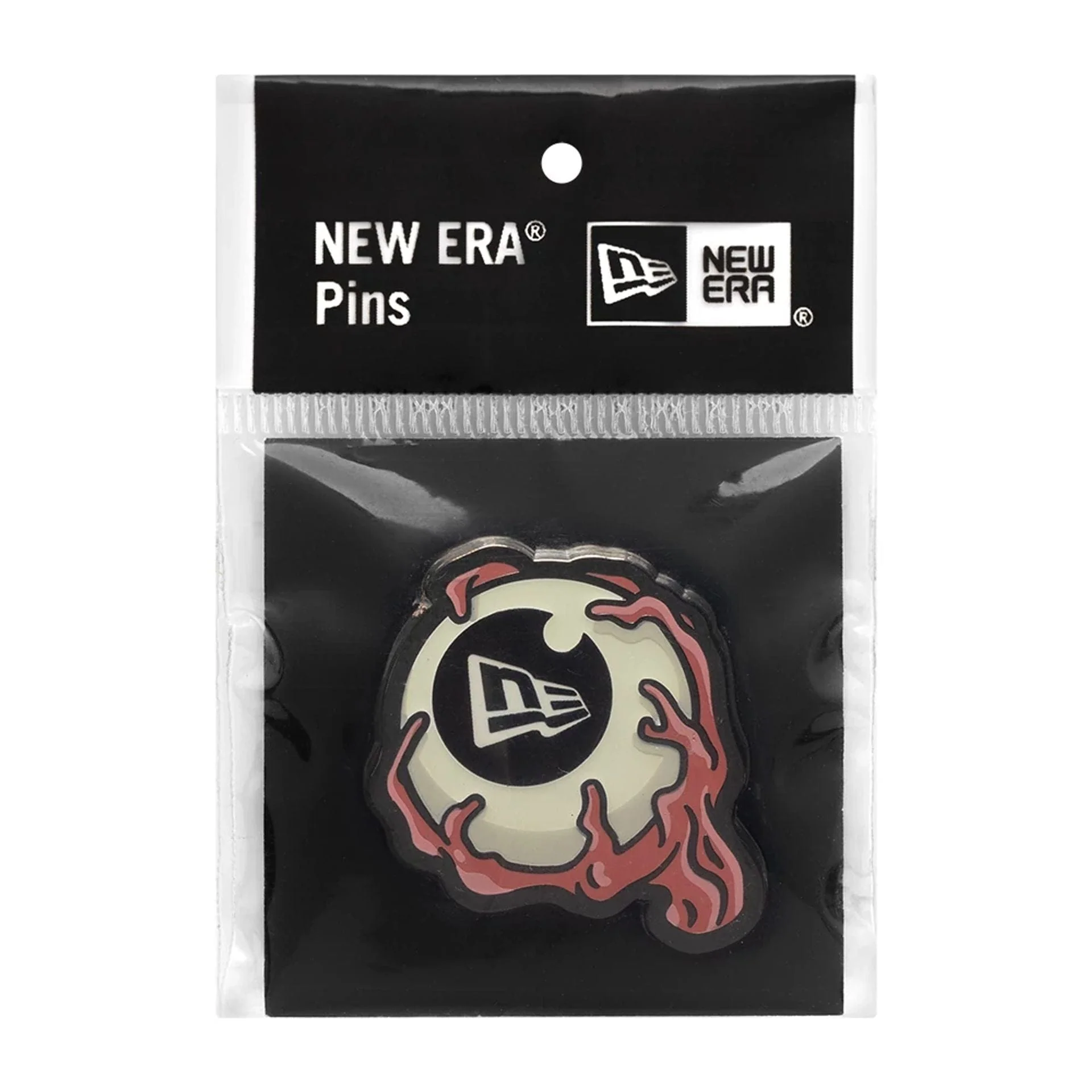 New Era Eye Ball Glow In The Dark Silver Pin Badge - Image 2