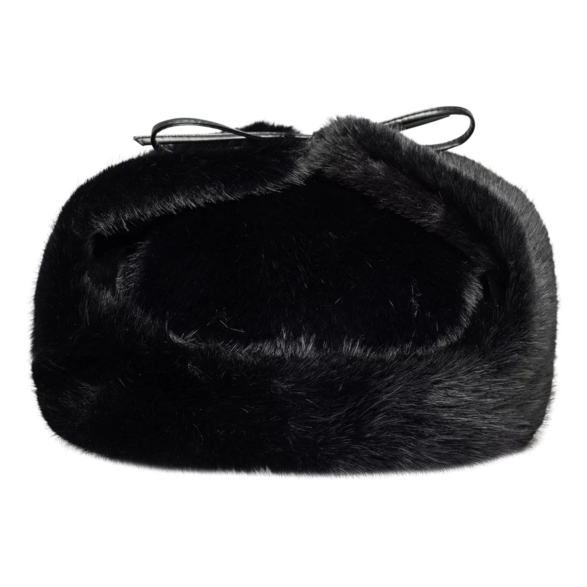 New Era Faux Fur Black Trapper Hat - Image 5