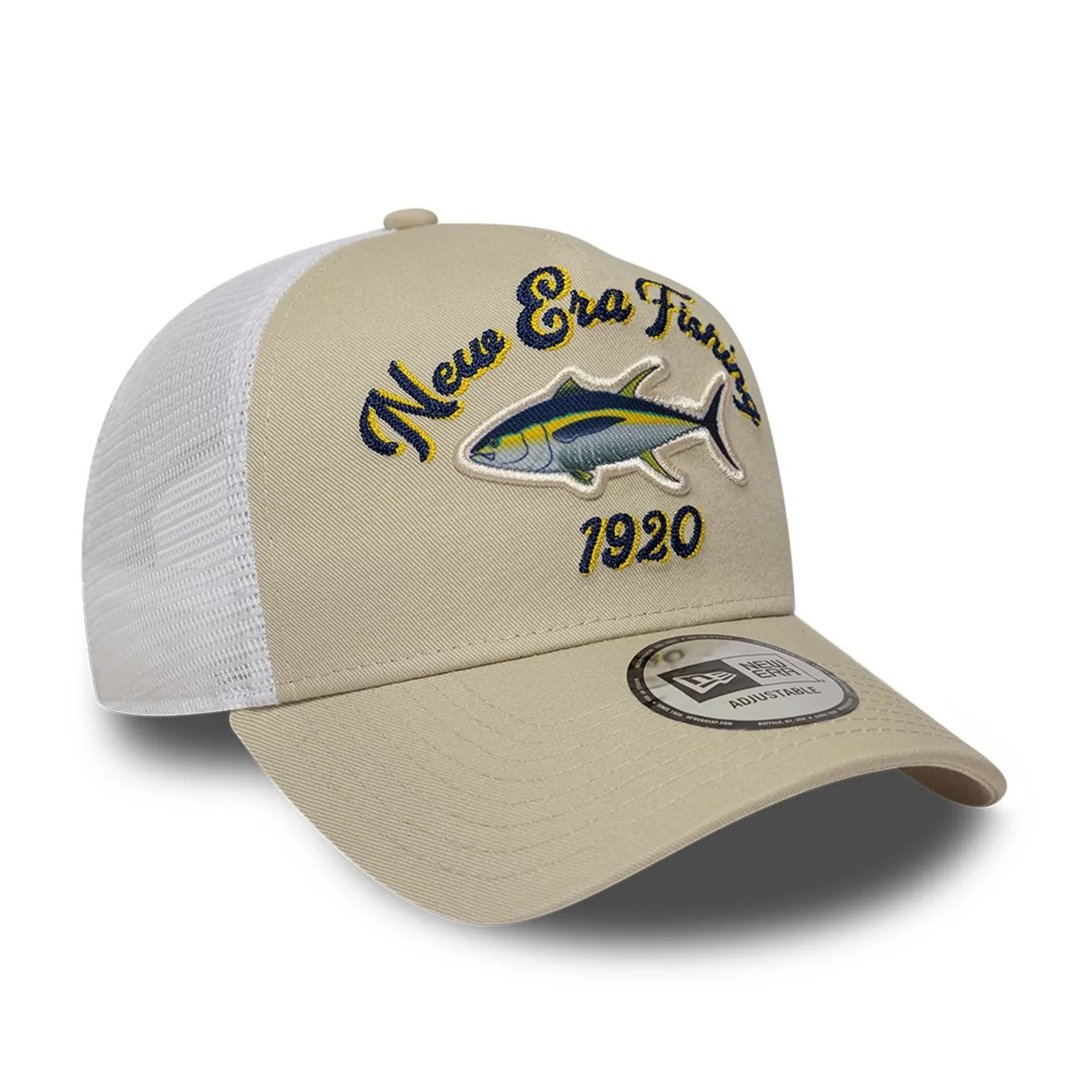 New Era Fishing Light Beige 9FORTY A-Frame Trucker Adjustable Cap - Image 3