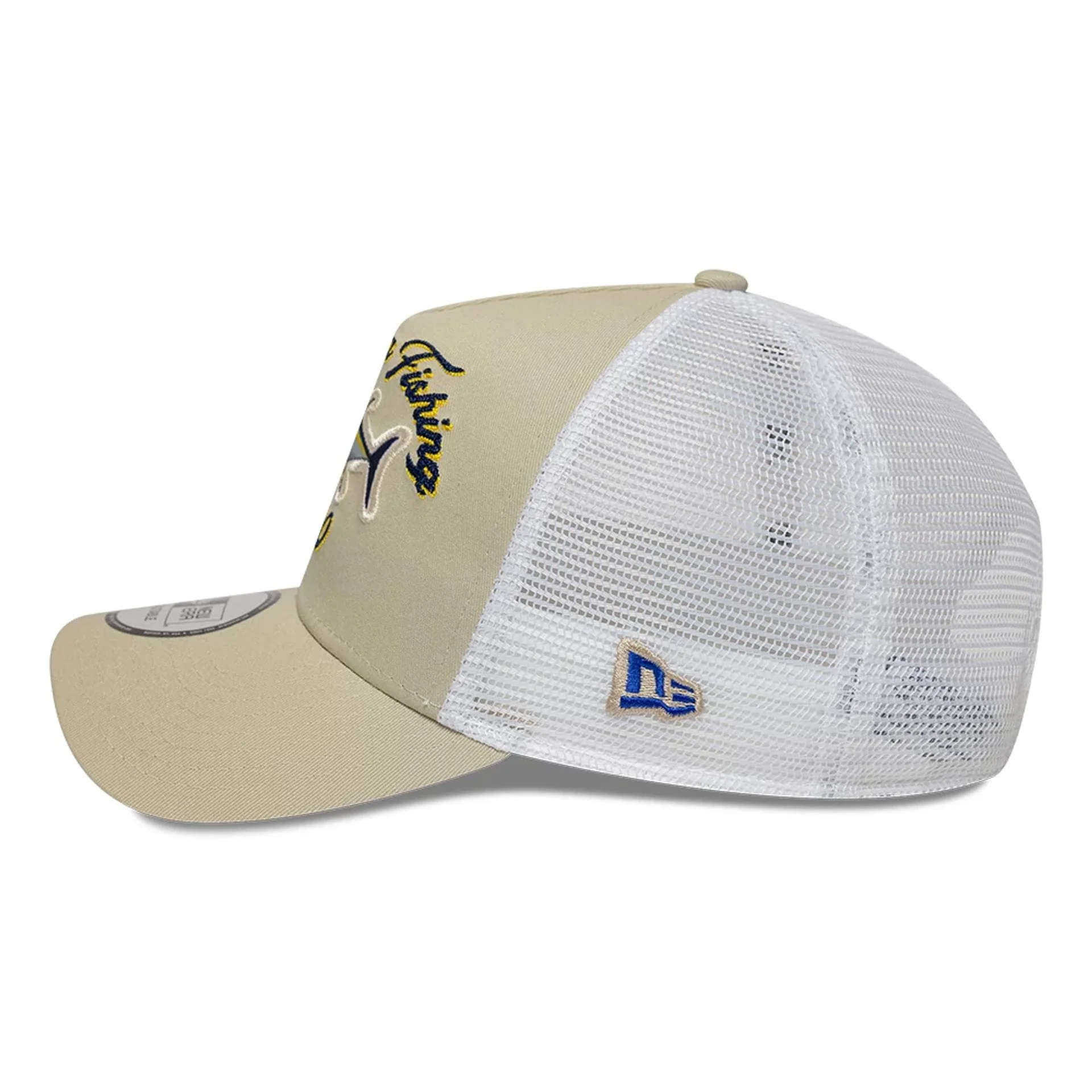 New Era Fishing Light Beige 9FORTY A-Frame Trucker Adjustable Cap - Image 4