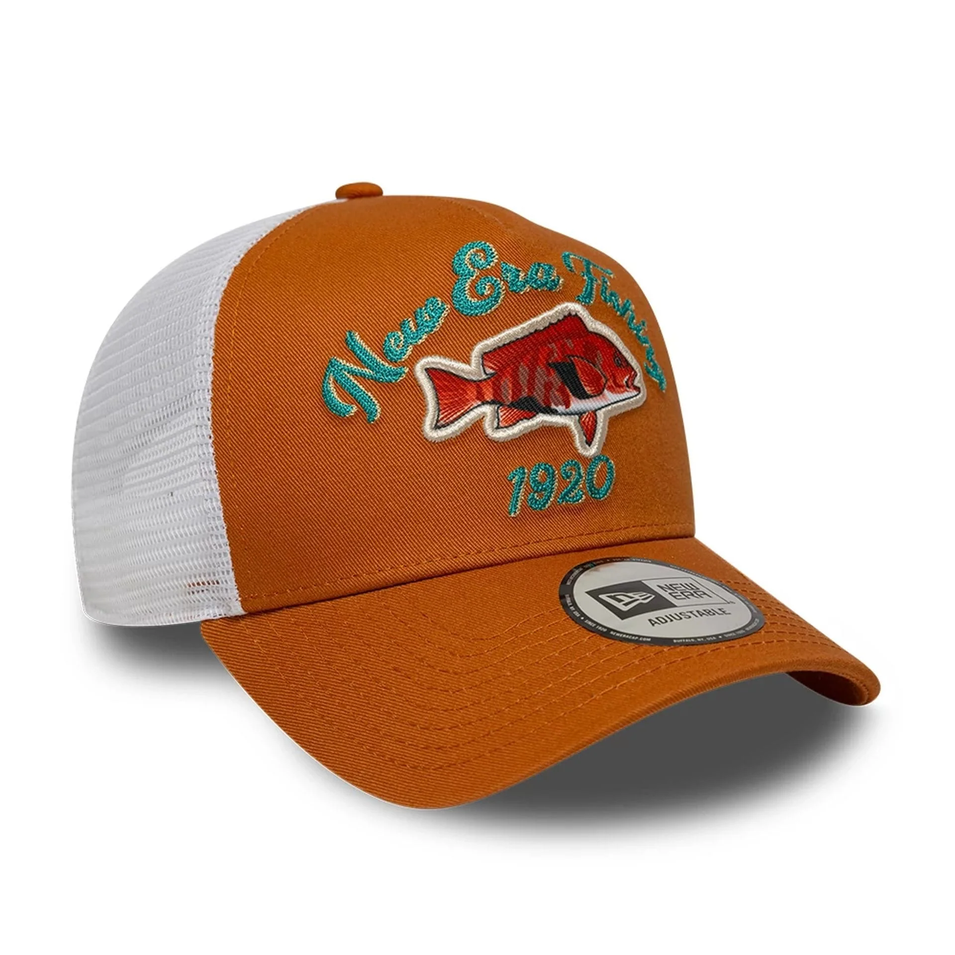 New Era Fishing Orange 9FORTY A-Frame Trucker Adjustable Cap - Image 3