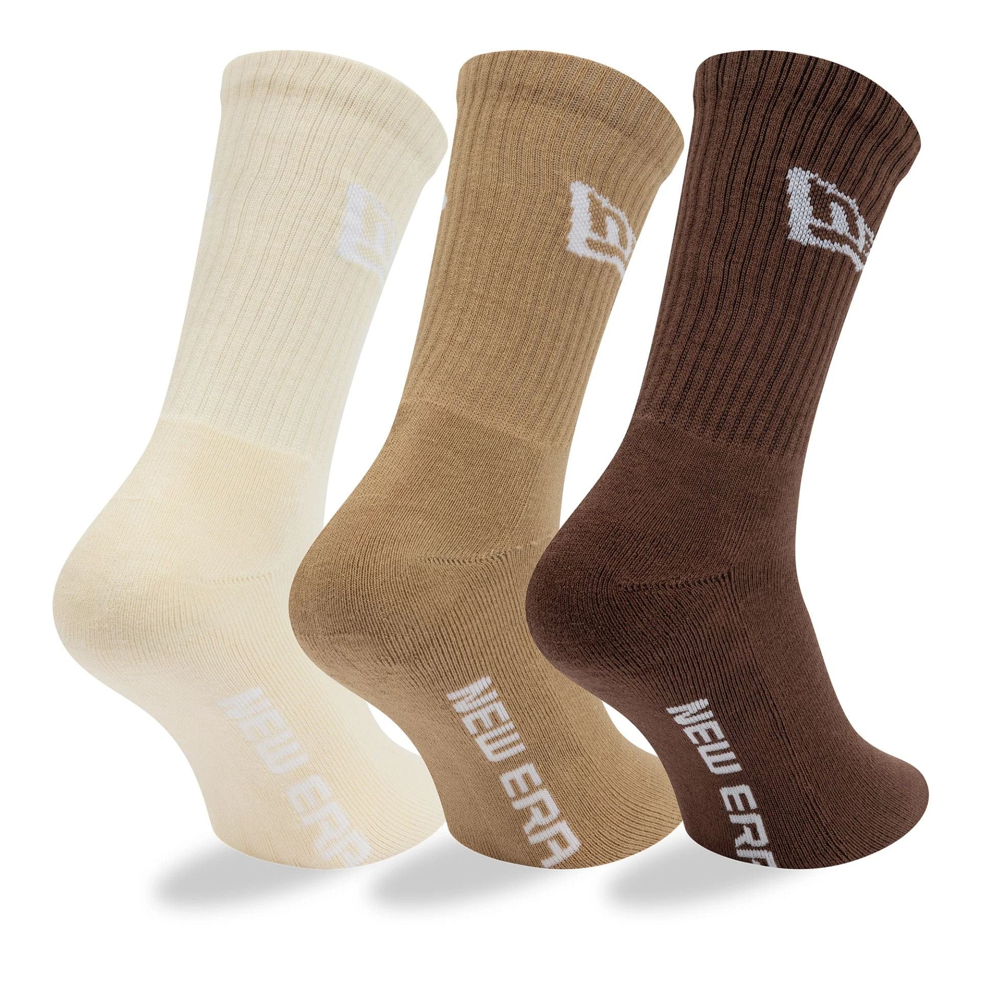 New Era Flag 3 Pack Brown Crew Socks - Image 2