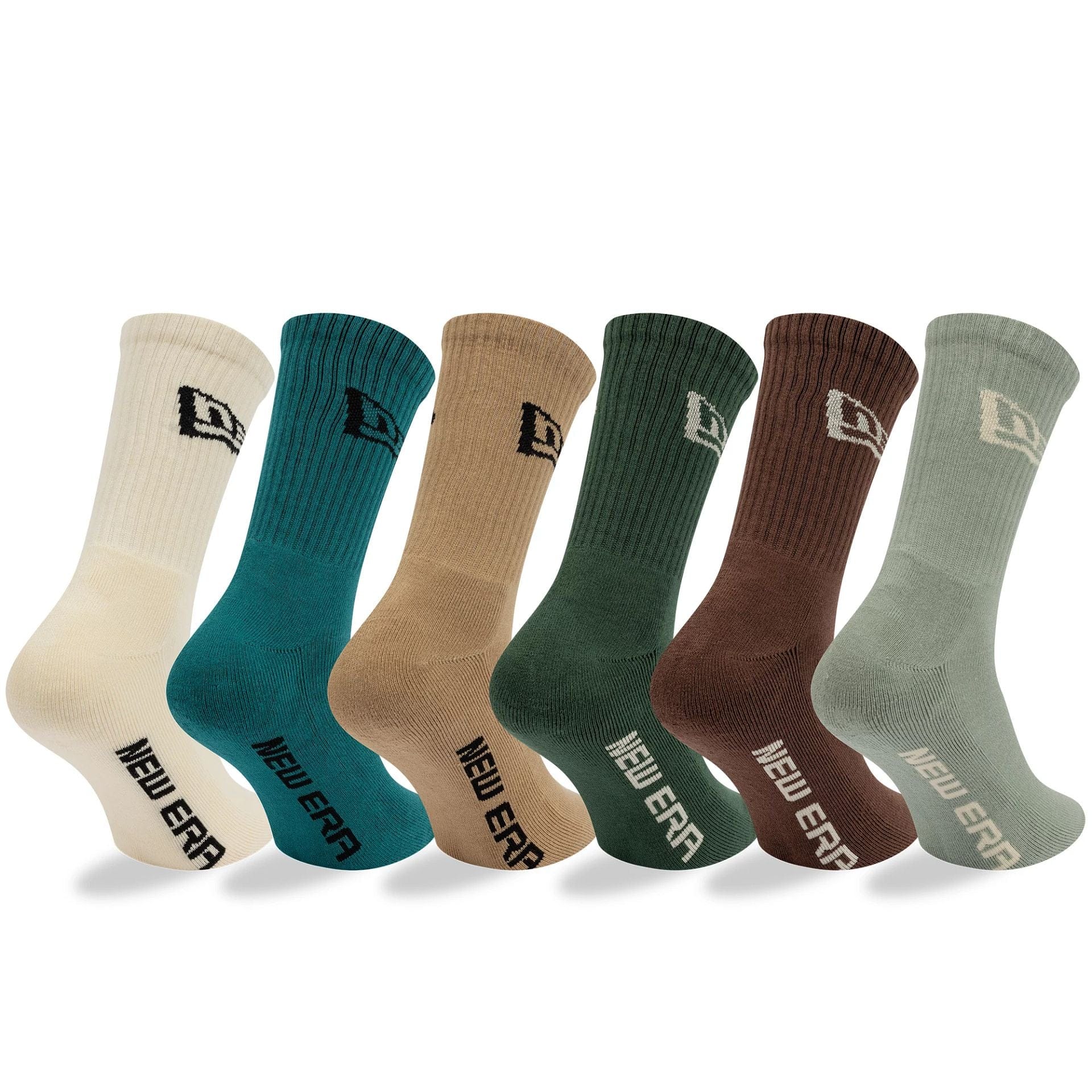 New Era Flag 6 Pack Dark Green Crew Socks - Image 2