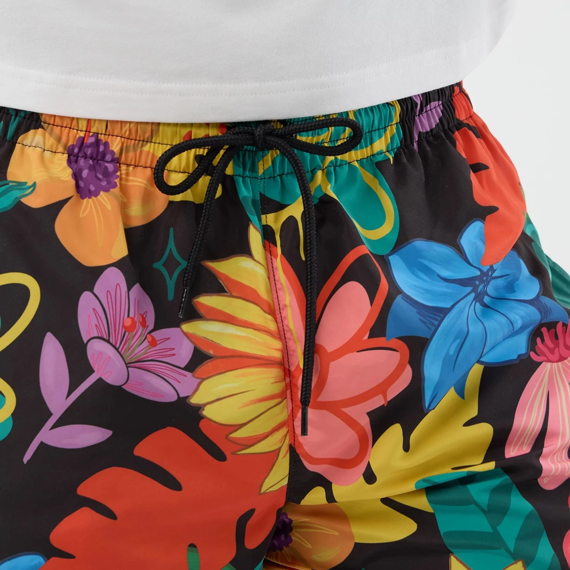 New Era Floral Black Swimming Shorts - Image 3