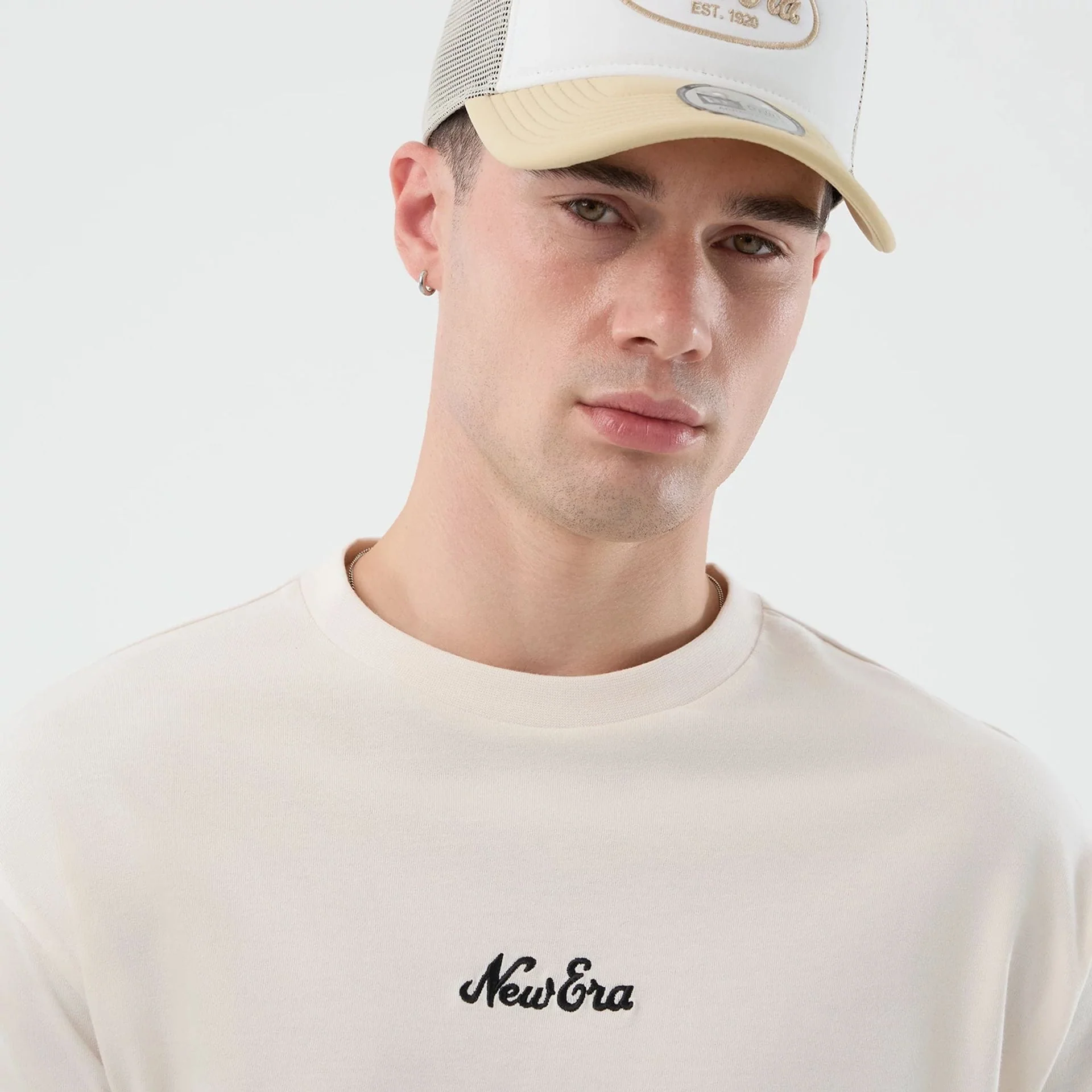 New Era Floral Graphic Open White Oversized T-Shirt - Image 6
