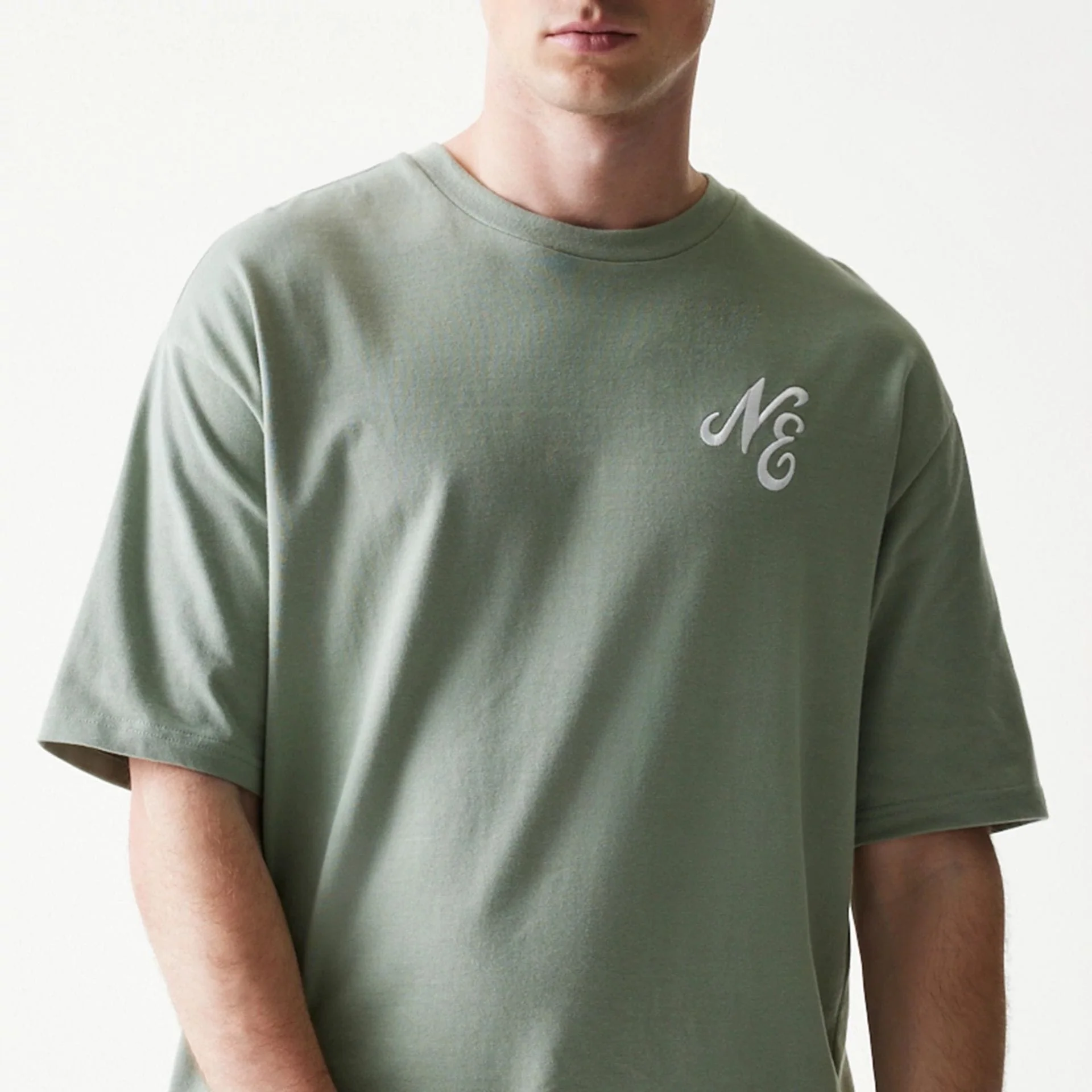 New Era Floral Graphic Pastel Green Oversized T-Shirt - Image 5