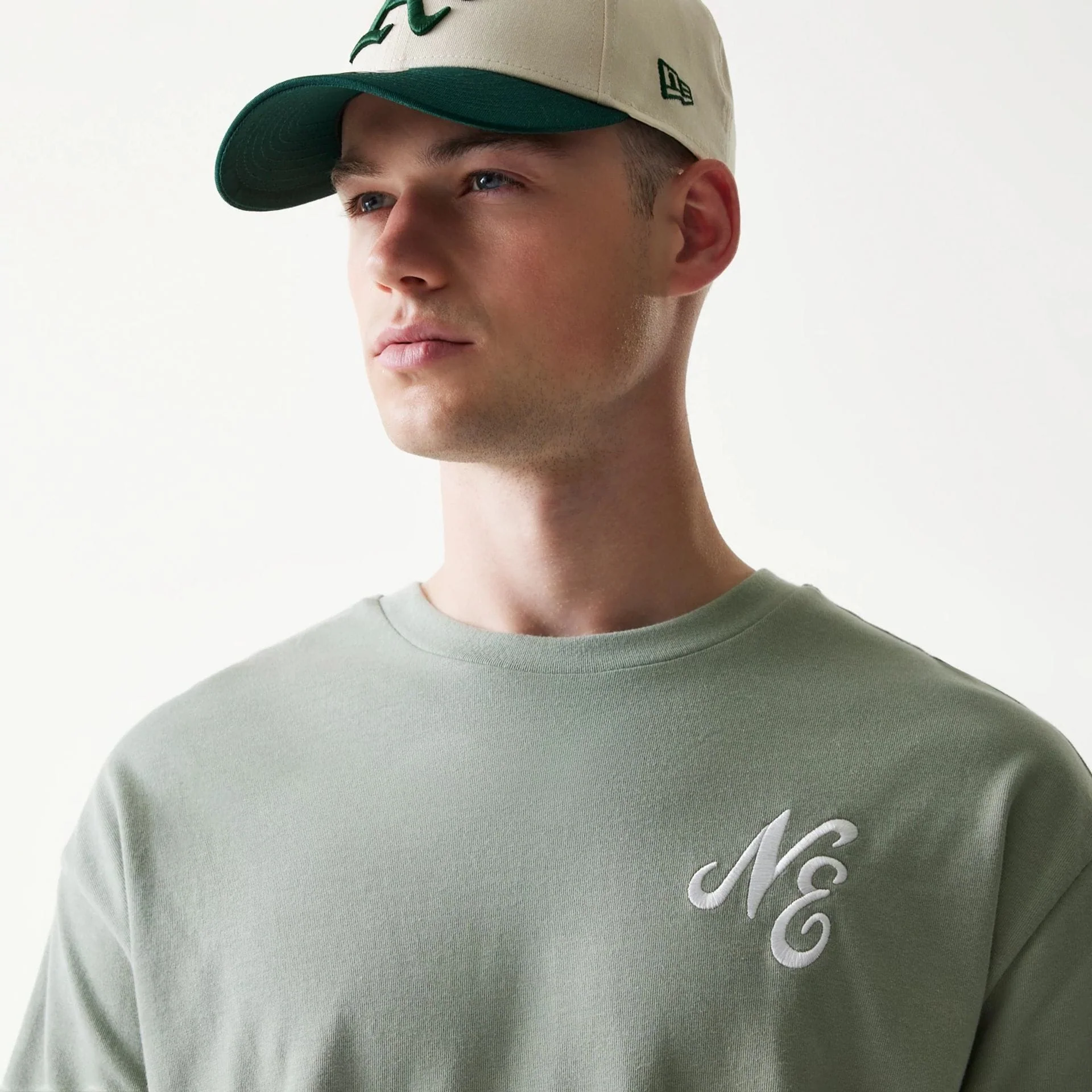 New Era Floral Graphic Pastel Green Oversized T-Shirt - Image 6