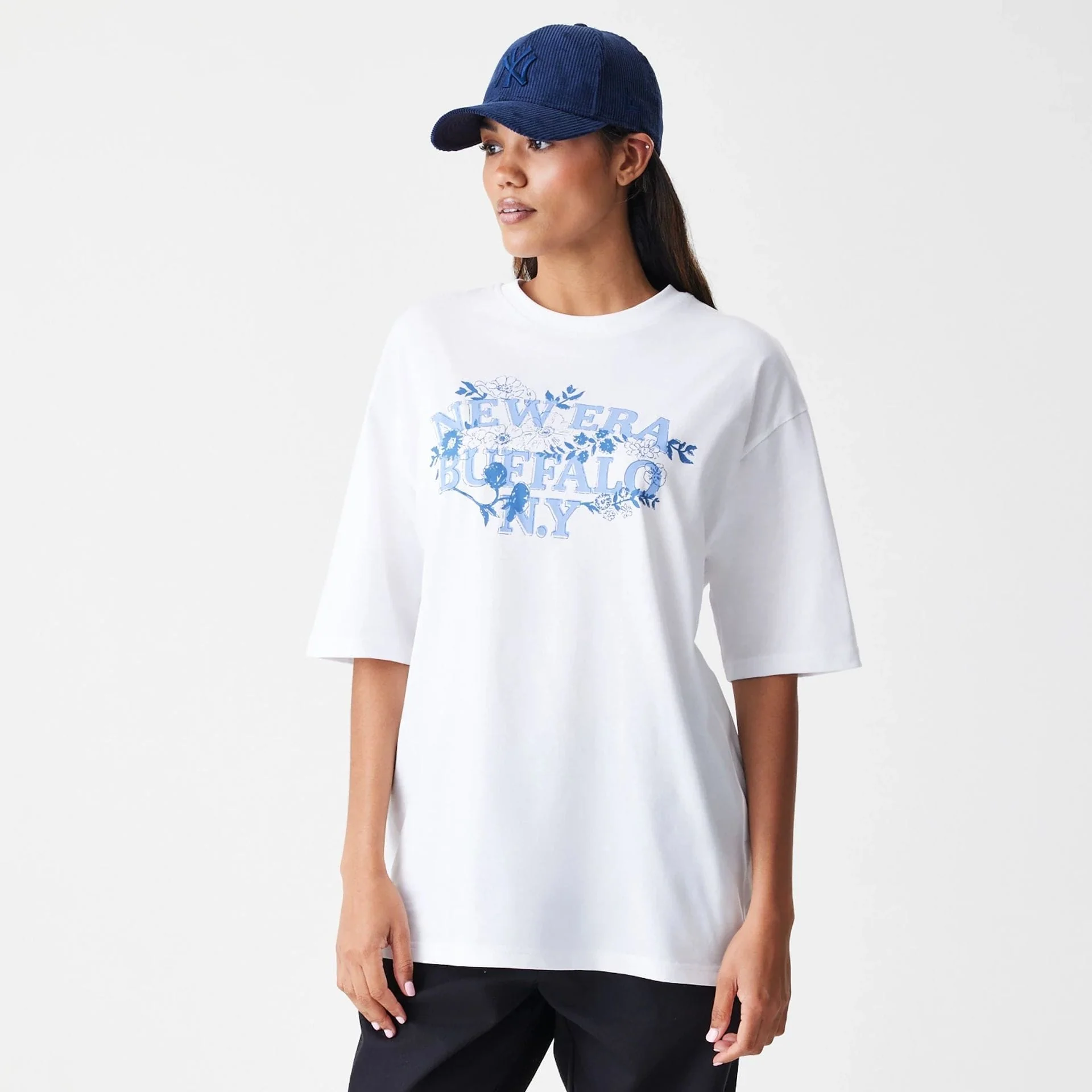 New Era Floral White Oversized T-Shirt - Image 4