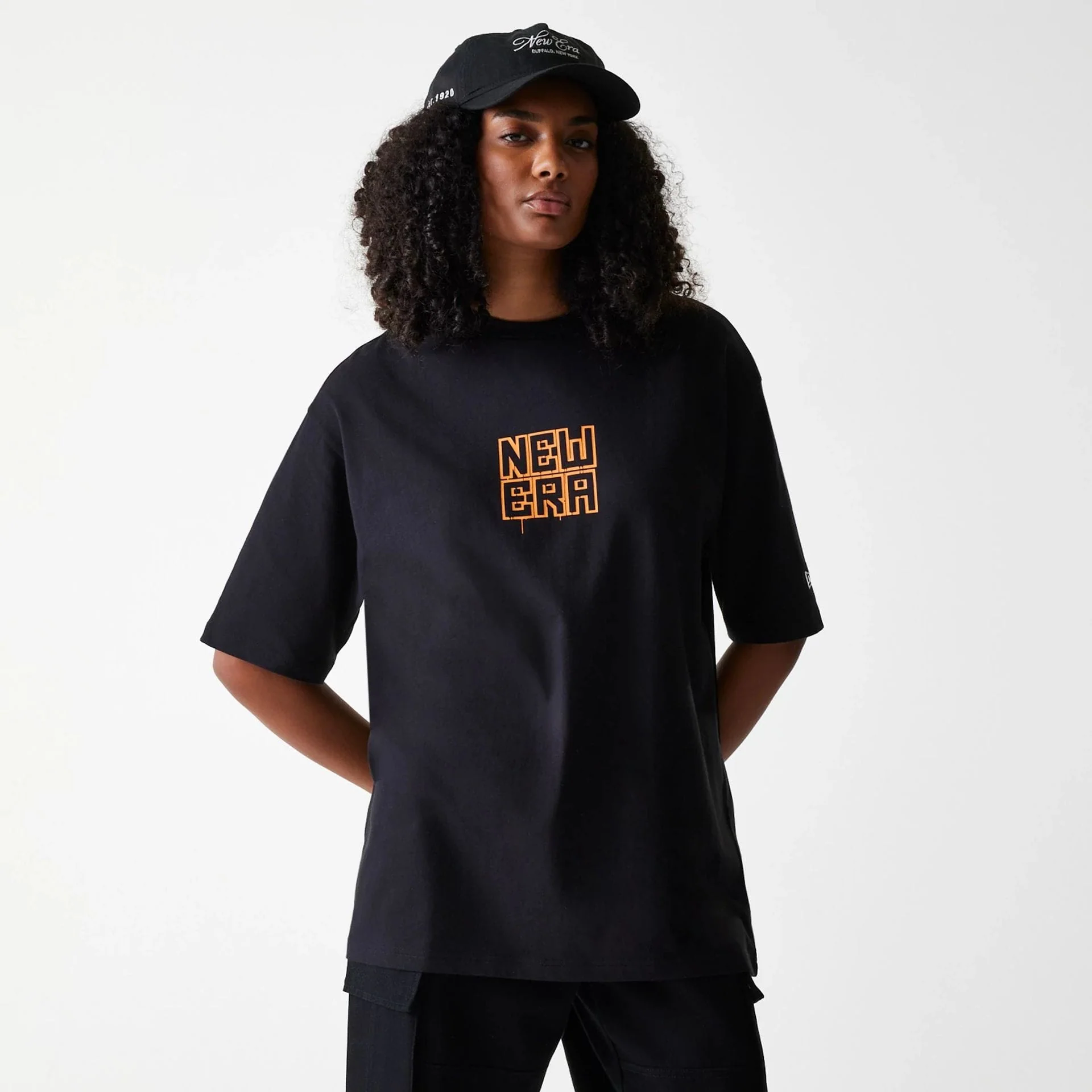 New Era Graffiti Graphic Black Oversized T-Shirt - Image 5