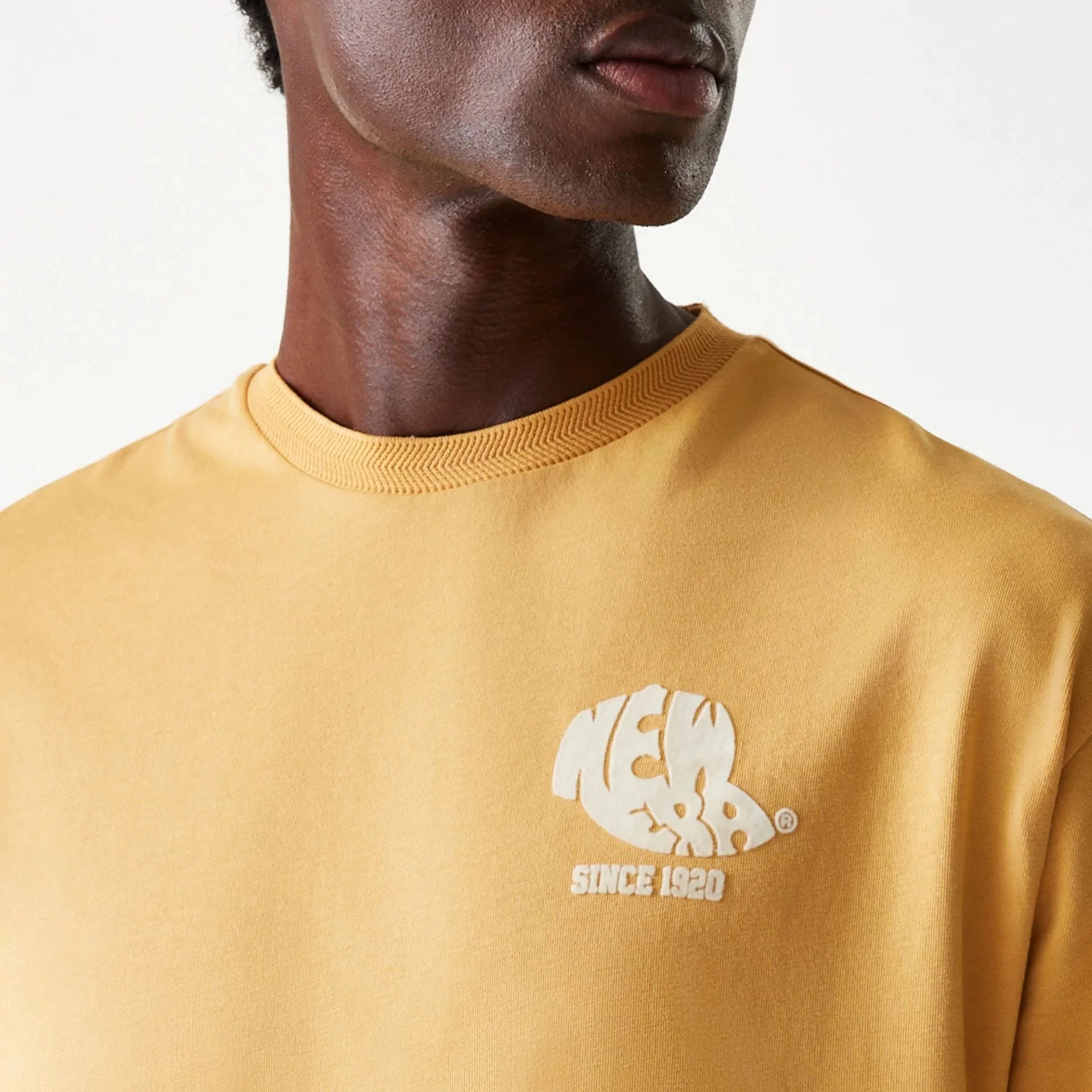 New Era Graphic Beige Oversized T-Shirt - Image 7