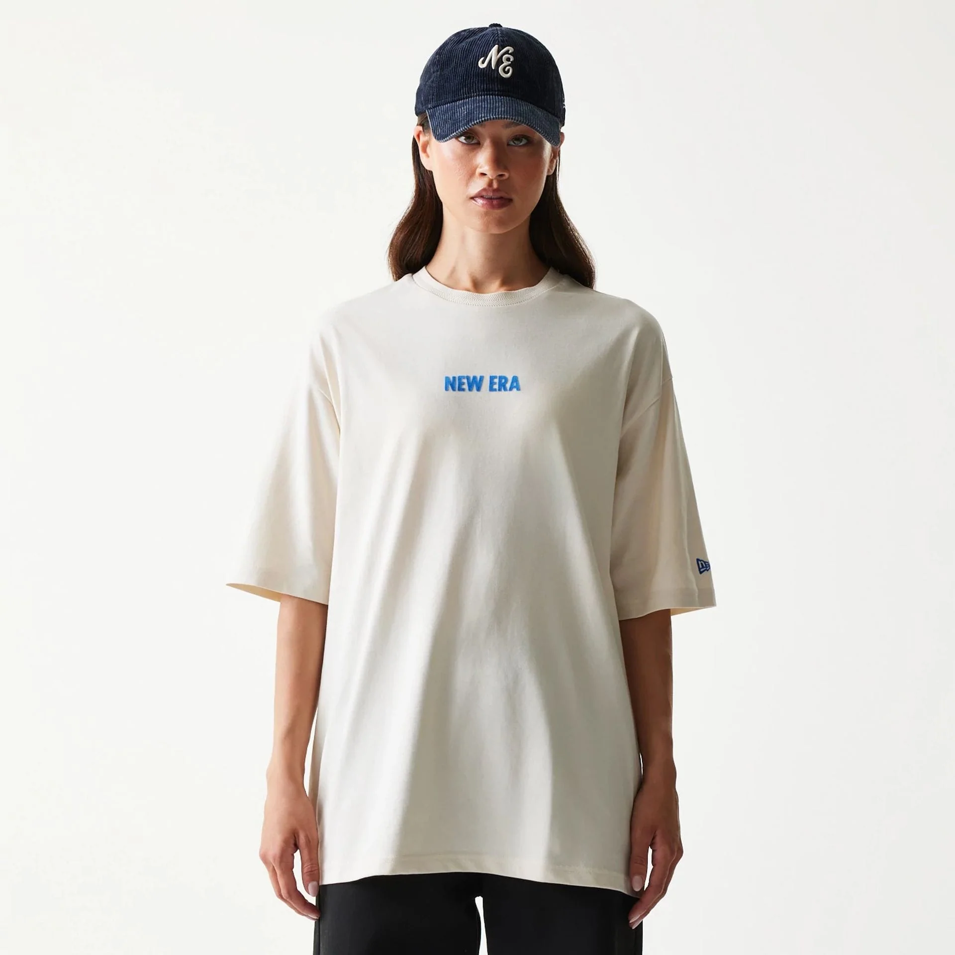 New Era Graphic Light Beige Oversized T-Shirt - Image 4