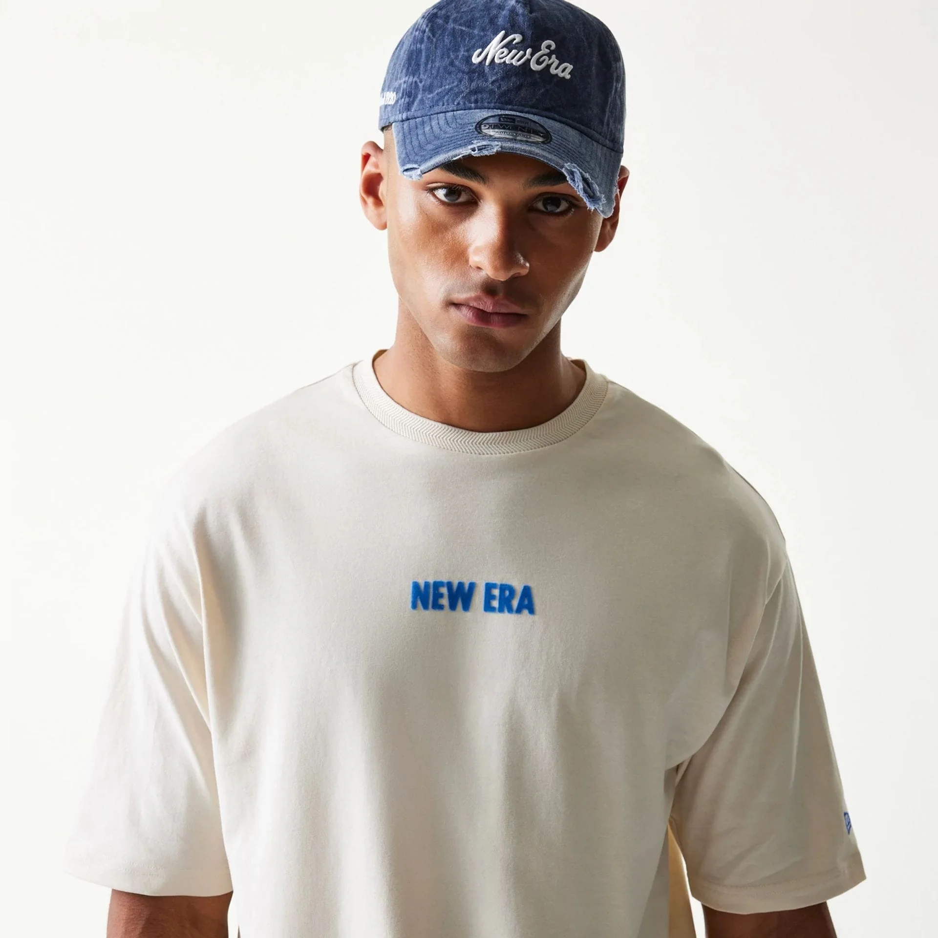New Era Graphic Light Beige Oversized T-Shirt - Image 7