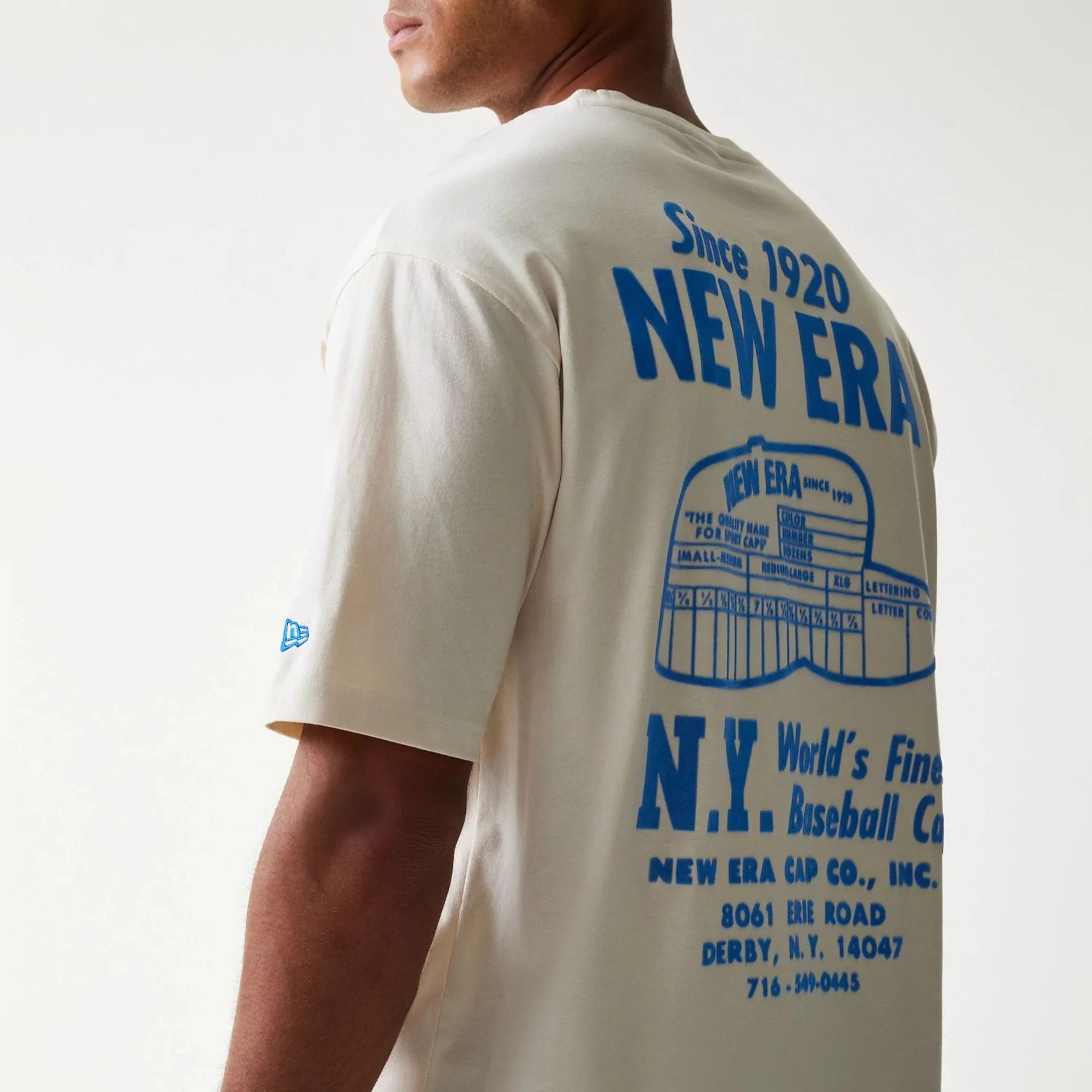 New Era Graphic Light Beige Oversized T-Shirt - Image 8
