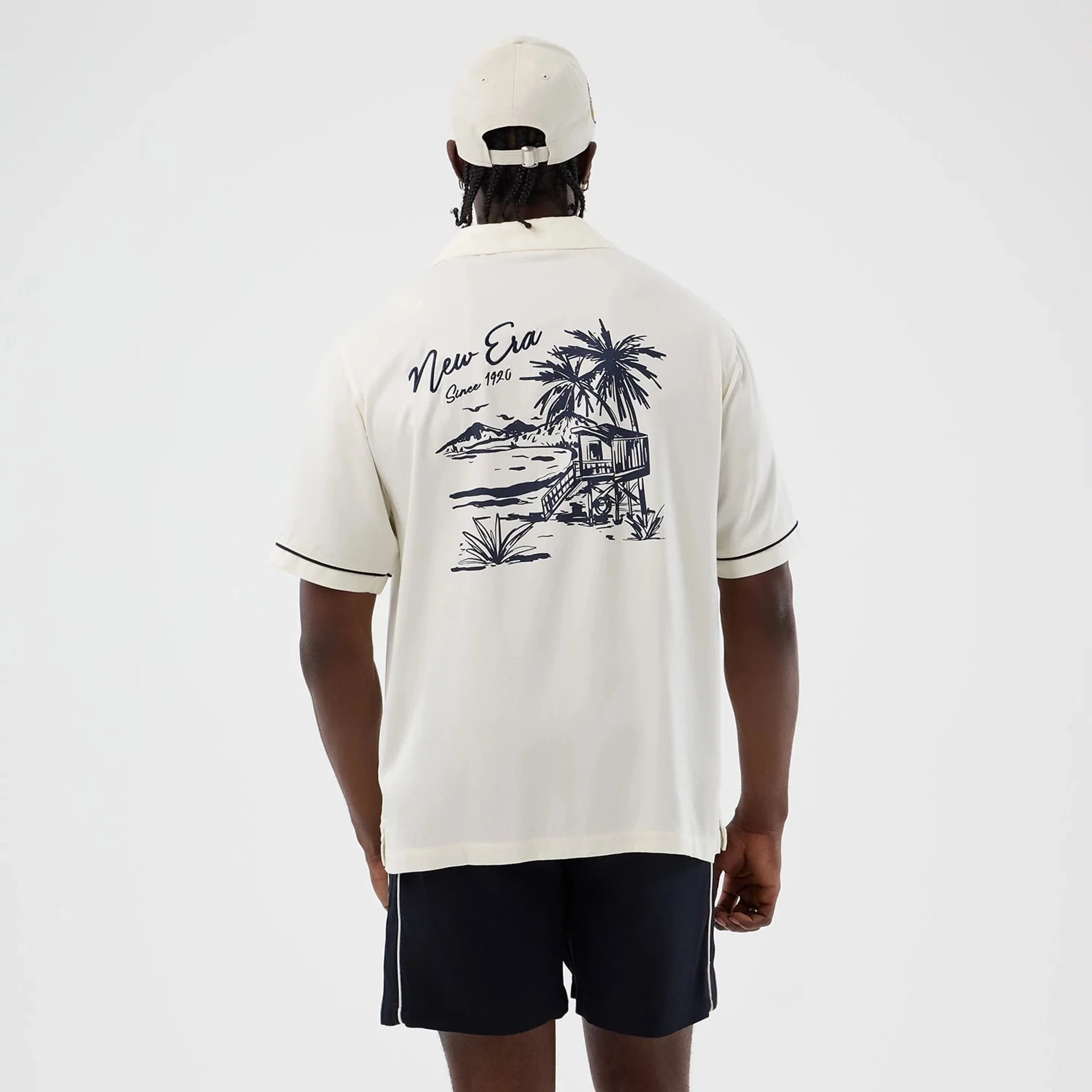 New Era Graphic Revere Open White Short Sleeve Shirt - Image 2