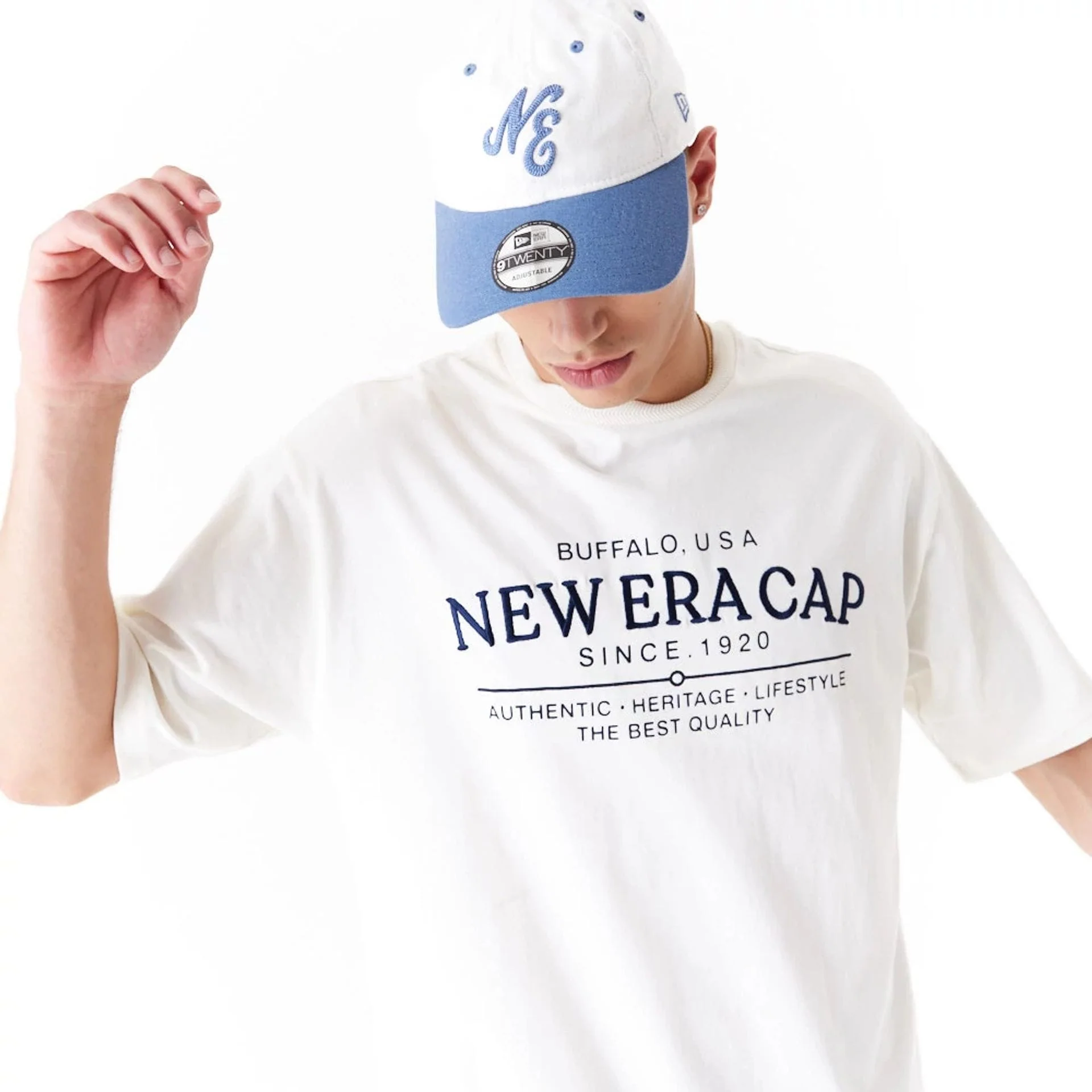 New Era Graphic White Oversized T-Shirt - Image 6