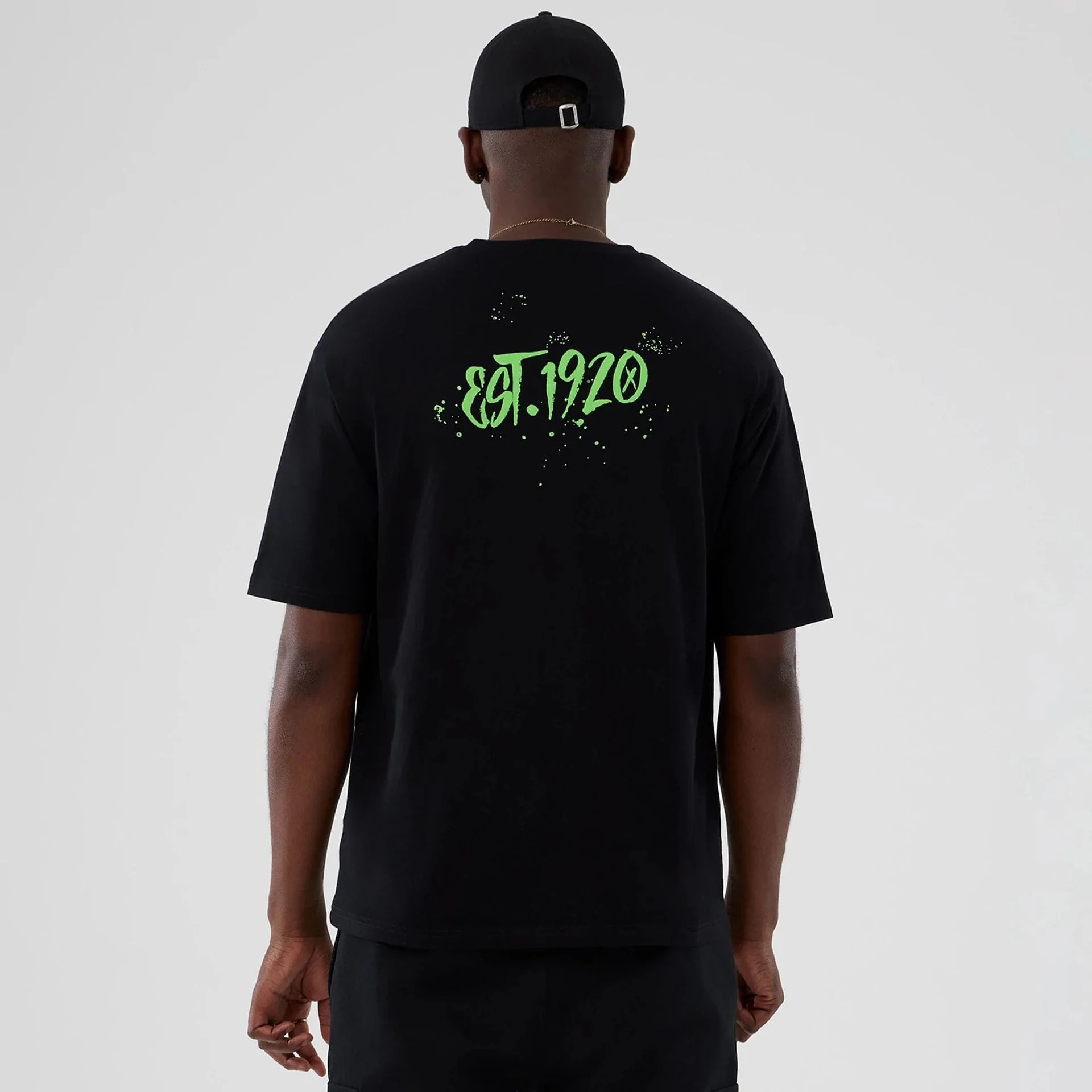 New Era Halloween Clown Graphic Black Oversized T-Shirt - Image 2