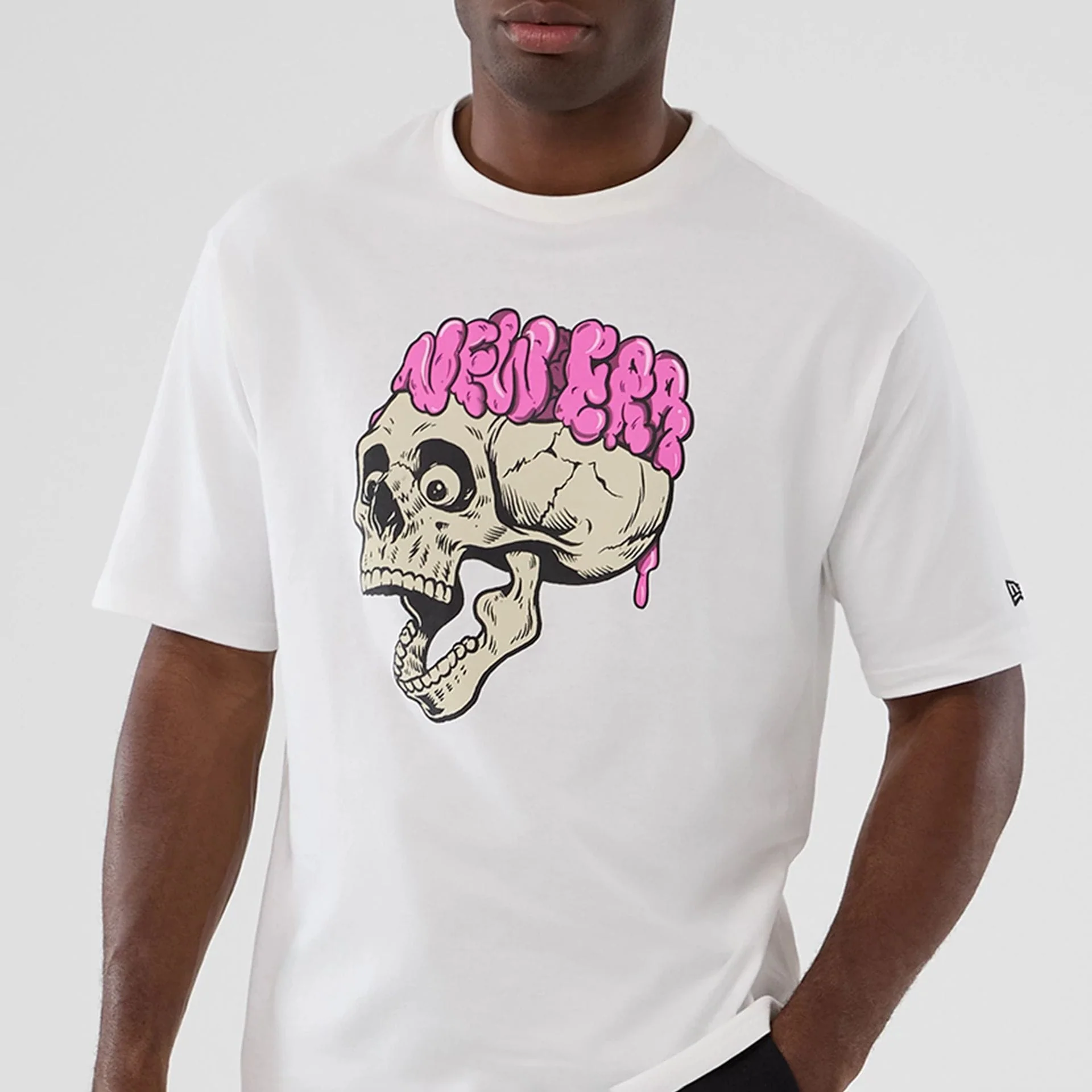 New Era Halloween Skull Graphic White Oversized T-Shirt - Image 6
