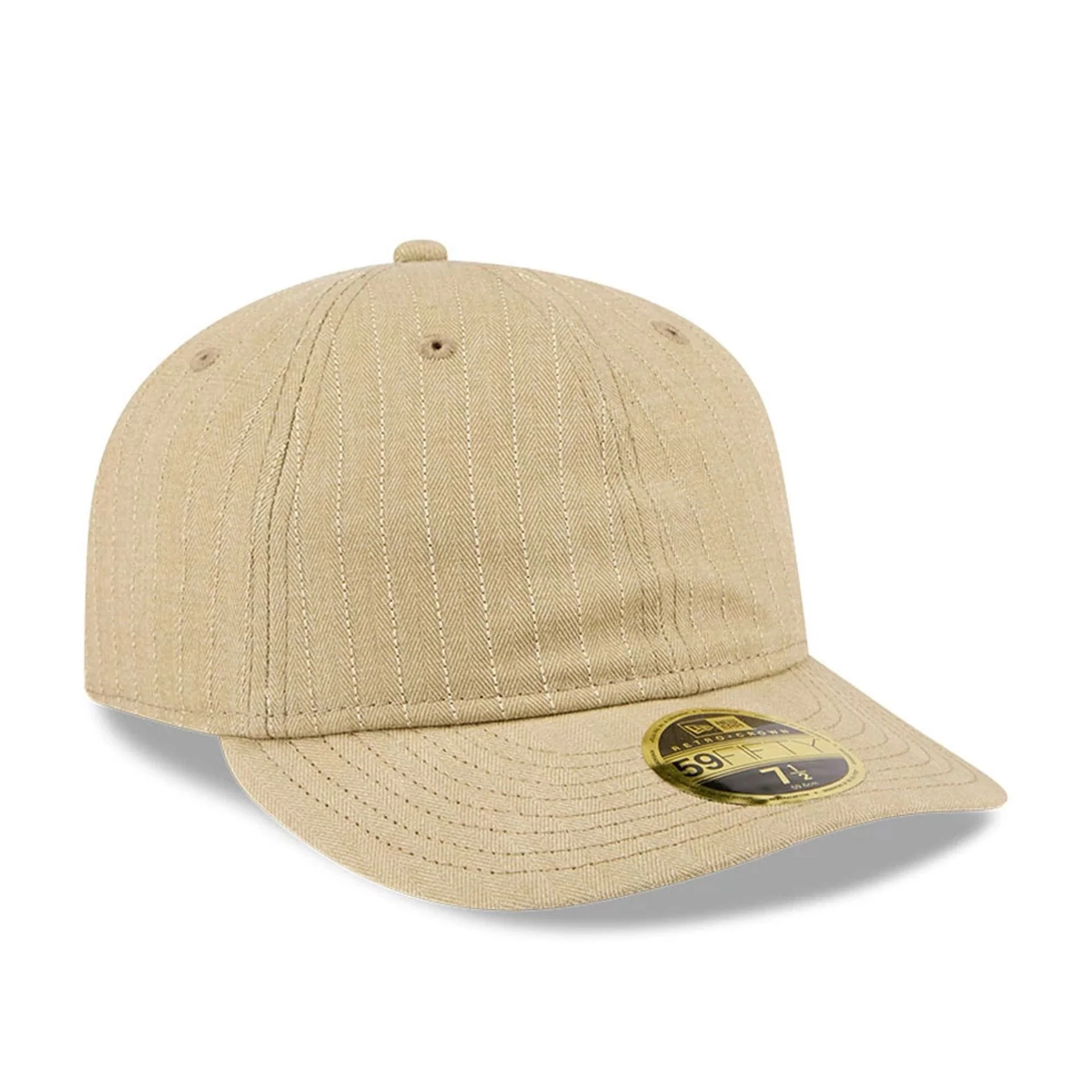 New Era Herringbone Beige Retro Crown 59FIFTY Fitted Cap - Image 4