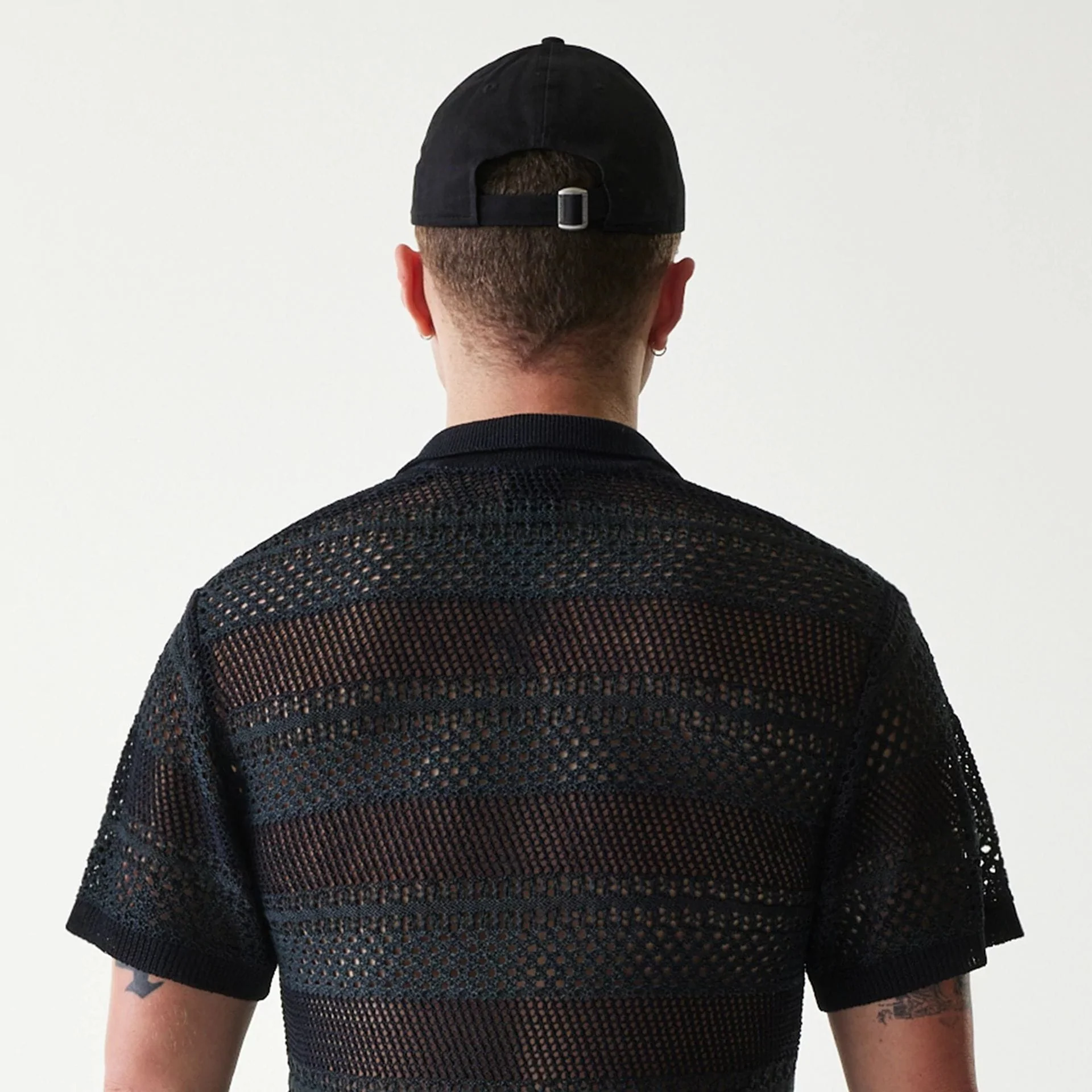 New Era Japan Mesh Black Polo T-Shirt - Image 5