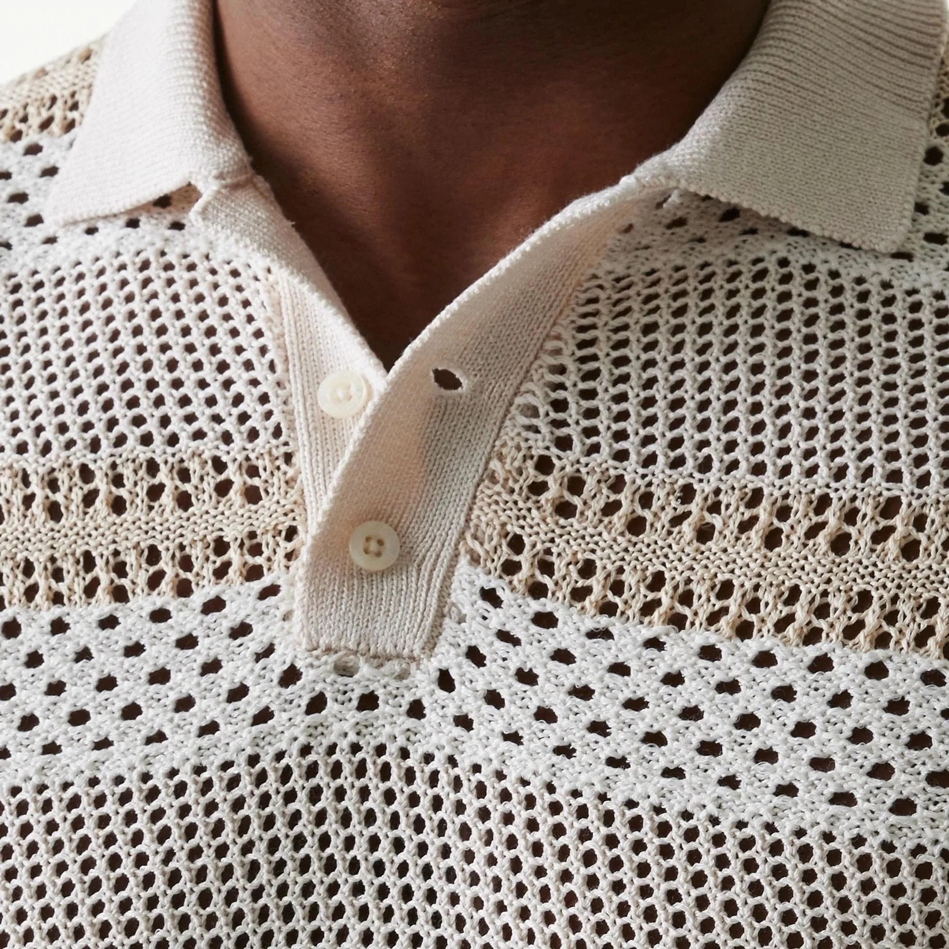 New Era Japan Mesh White Polo T-Shirt - Image 3