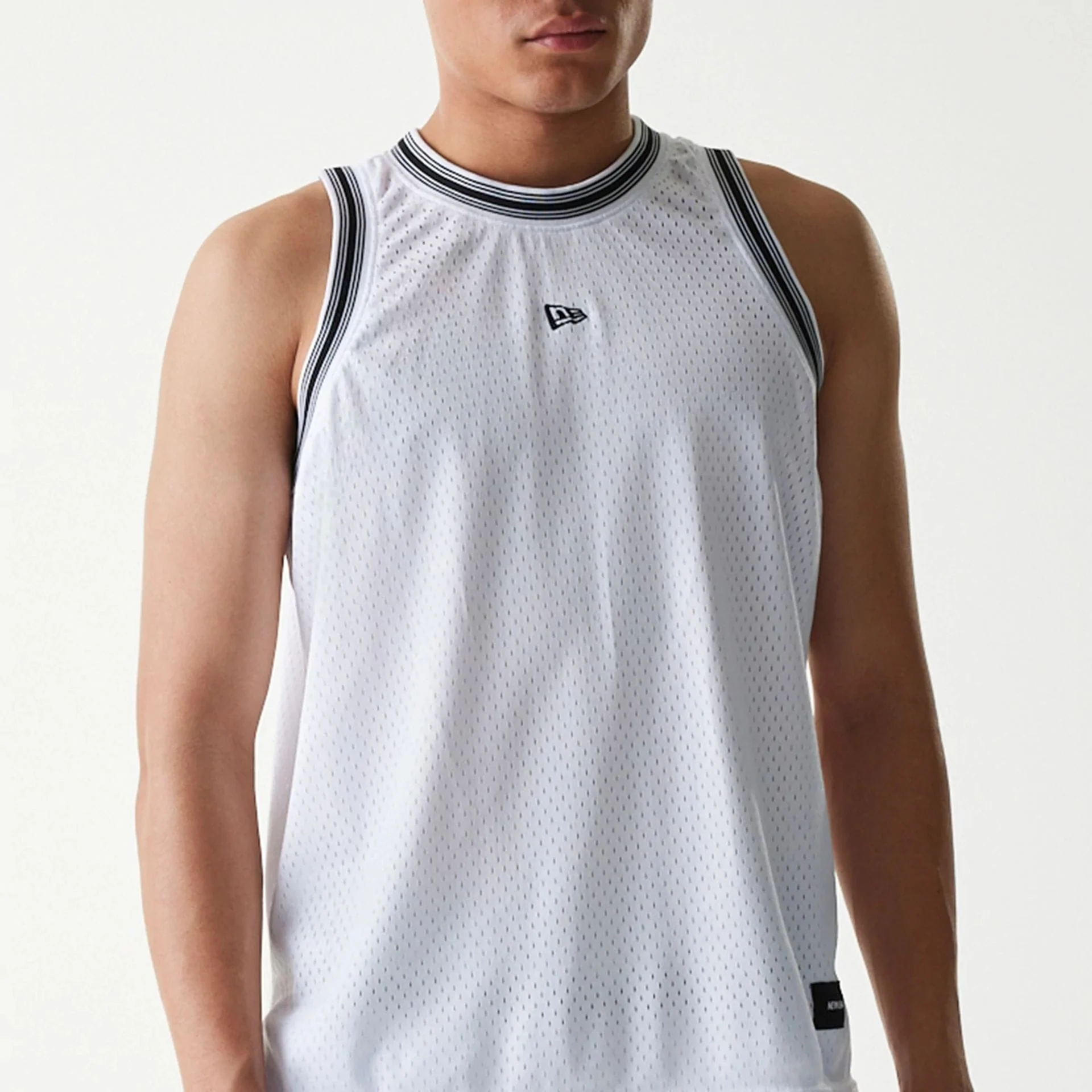 New Era Japan Mesh White Sleeveless T-Shirt - Image 3