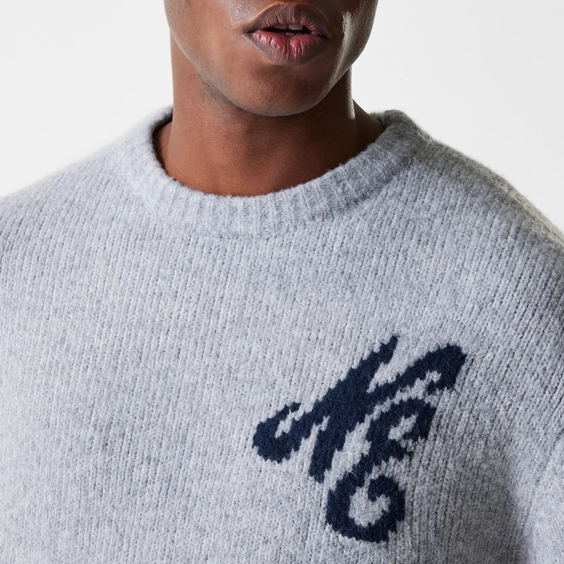 New Era Knit Grey Oversized Knit Sweater - Image 5