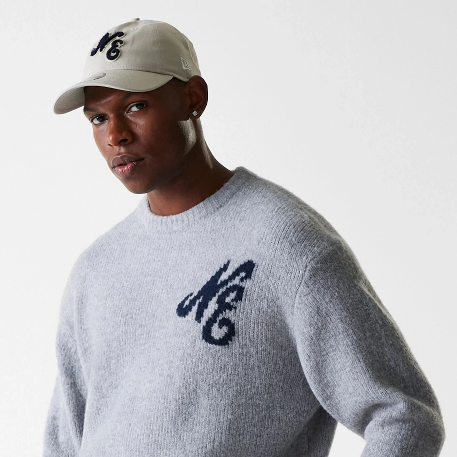 New Era Knit Grey Oversized Knit Sweater - Image 6