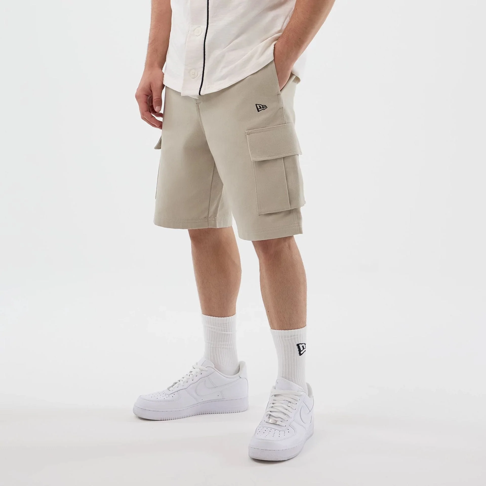 New Era Light Beige Cargo Shorts - Image 2