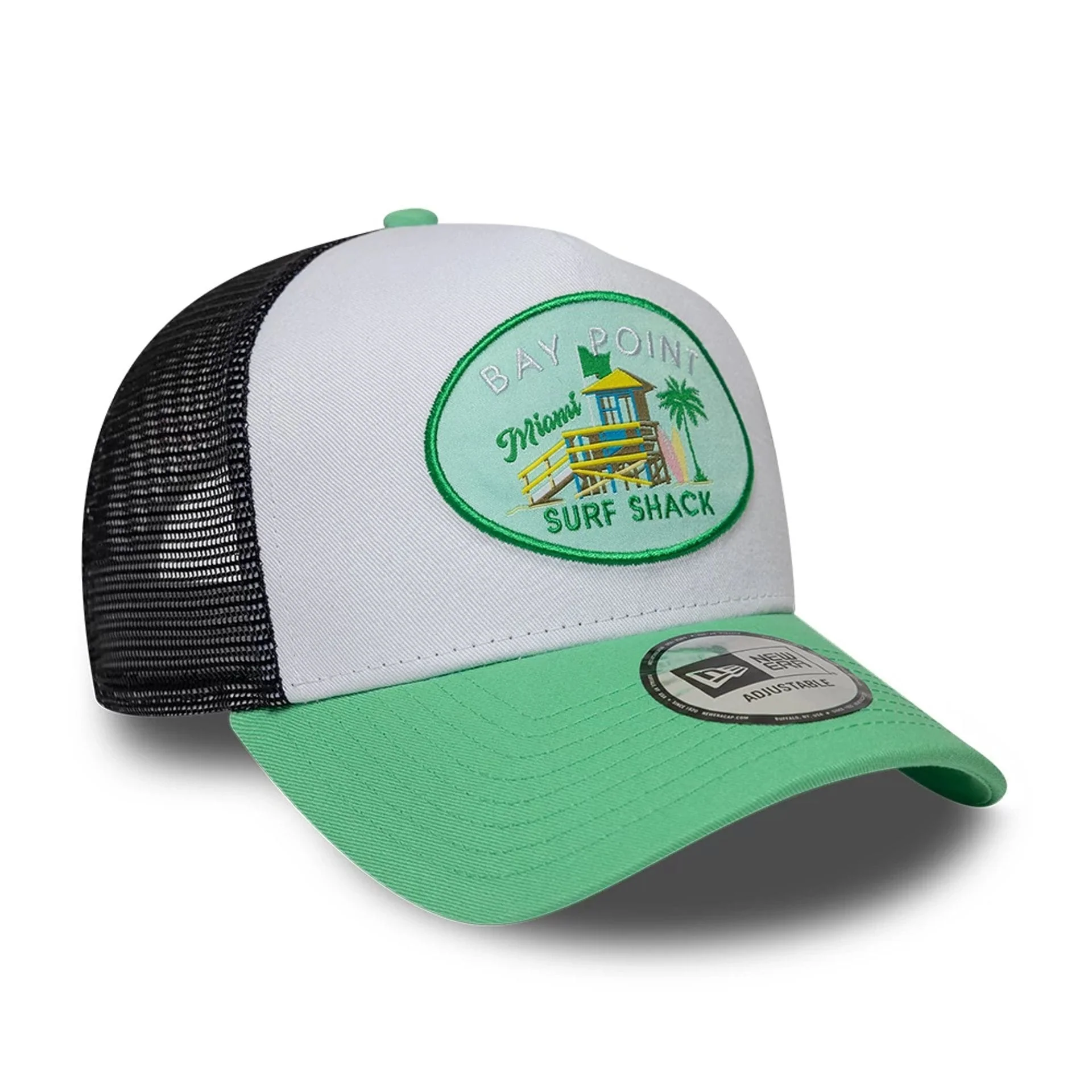 New Era Location Icon Open Green 9FORTY A-Frame Trucker Adjustable Cap - Image 3