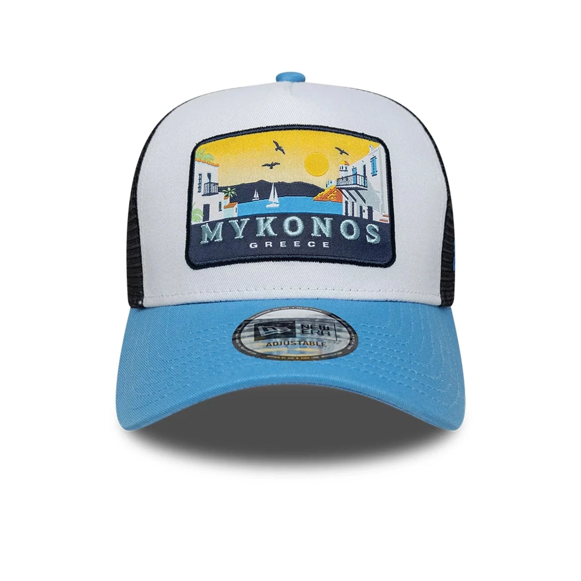 New Era Location Pastel Blue 9FORTY A-Frame Trucker Adjustable Cap - Image 2