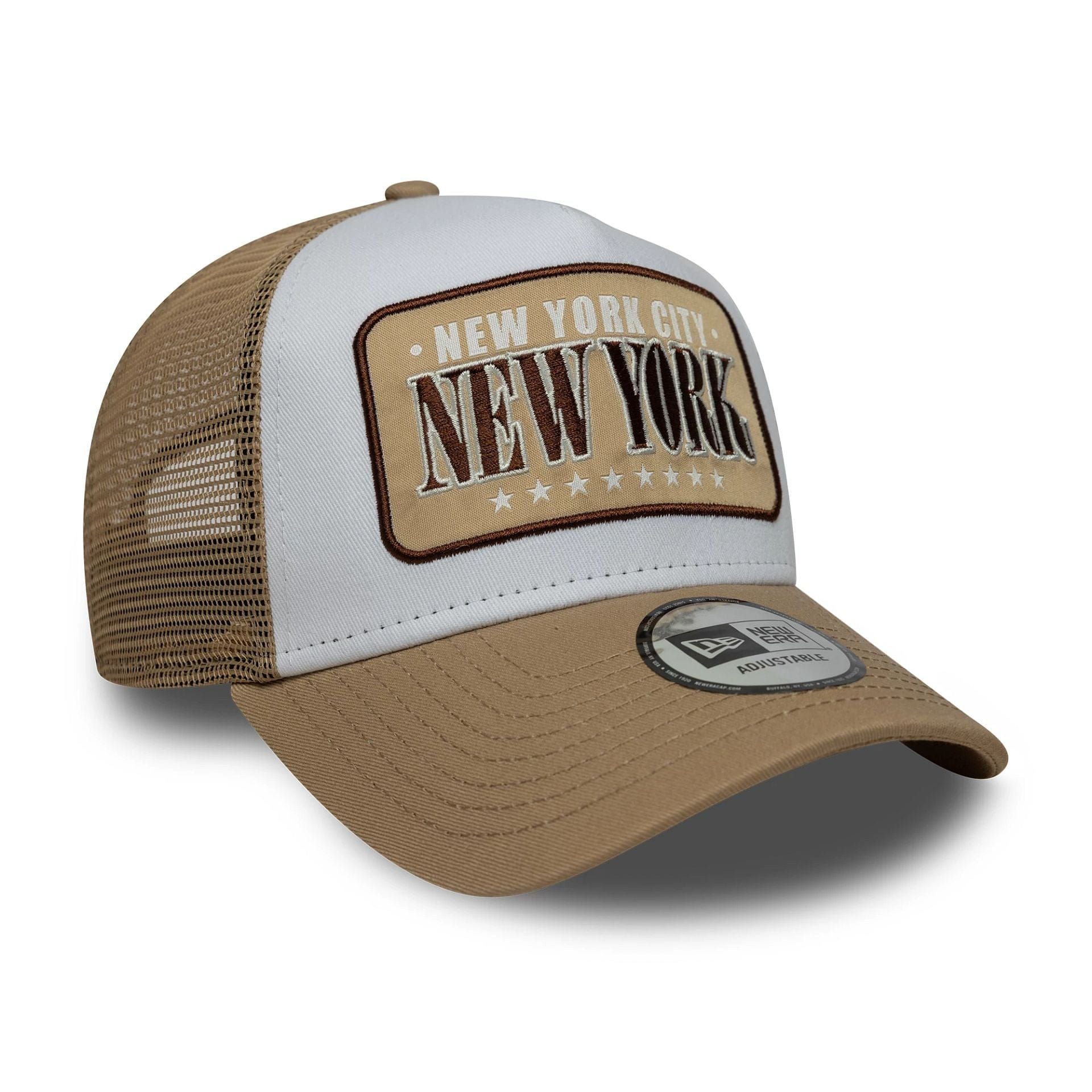 New Era Location Patch Light Beige 9FORTY A-Frame Trucker Cap - Image 3