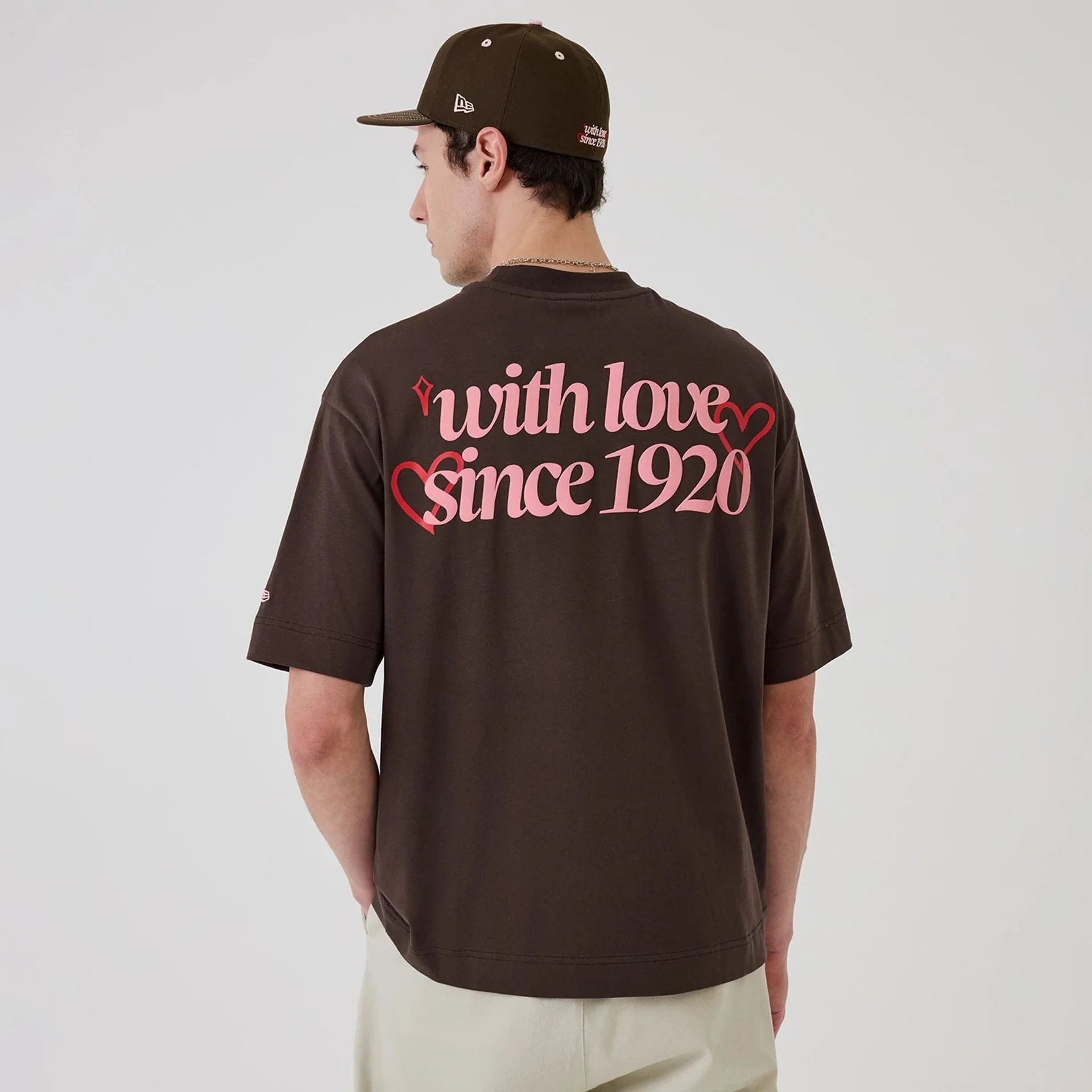 New Era Love Graphic Dark Brown T-Shirt - Image 2