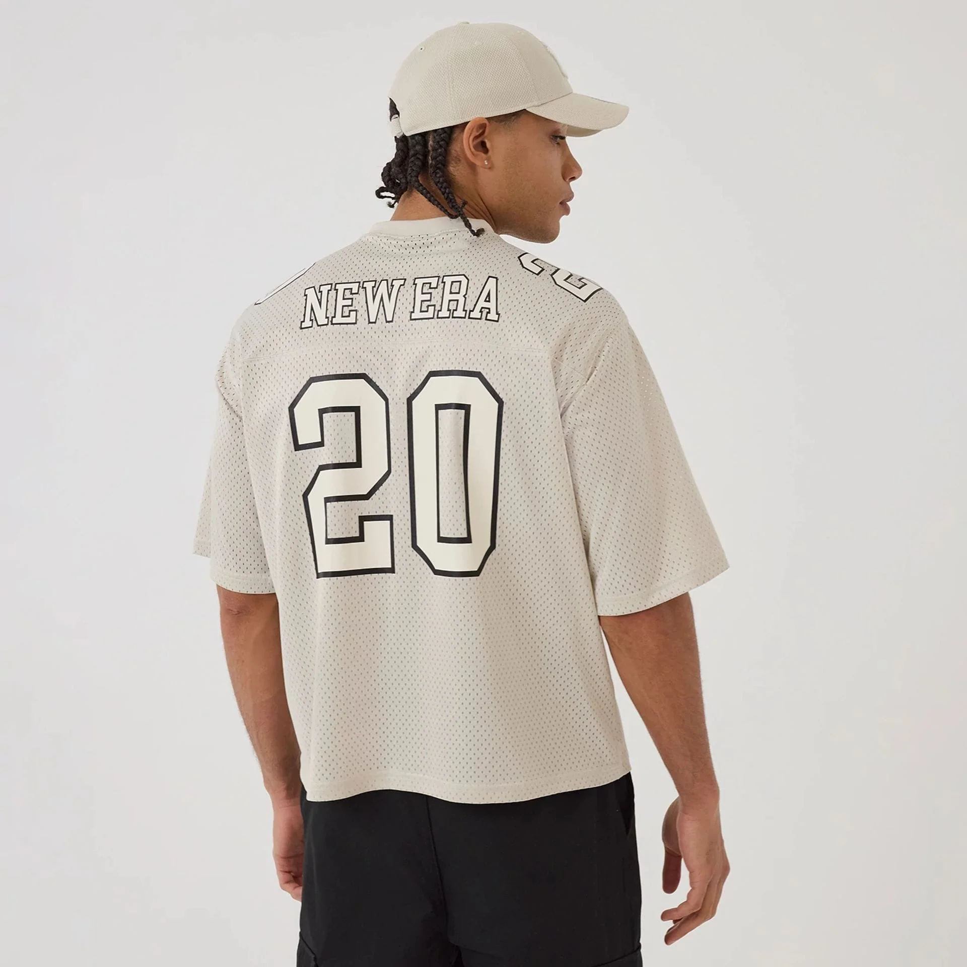 New Era Mesh Football Beige Short Sleeve Shirt - Image 2