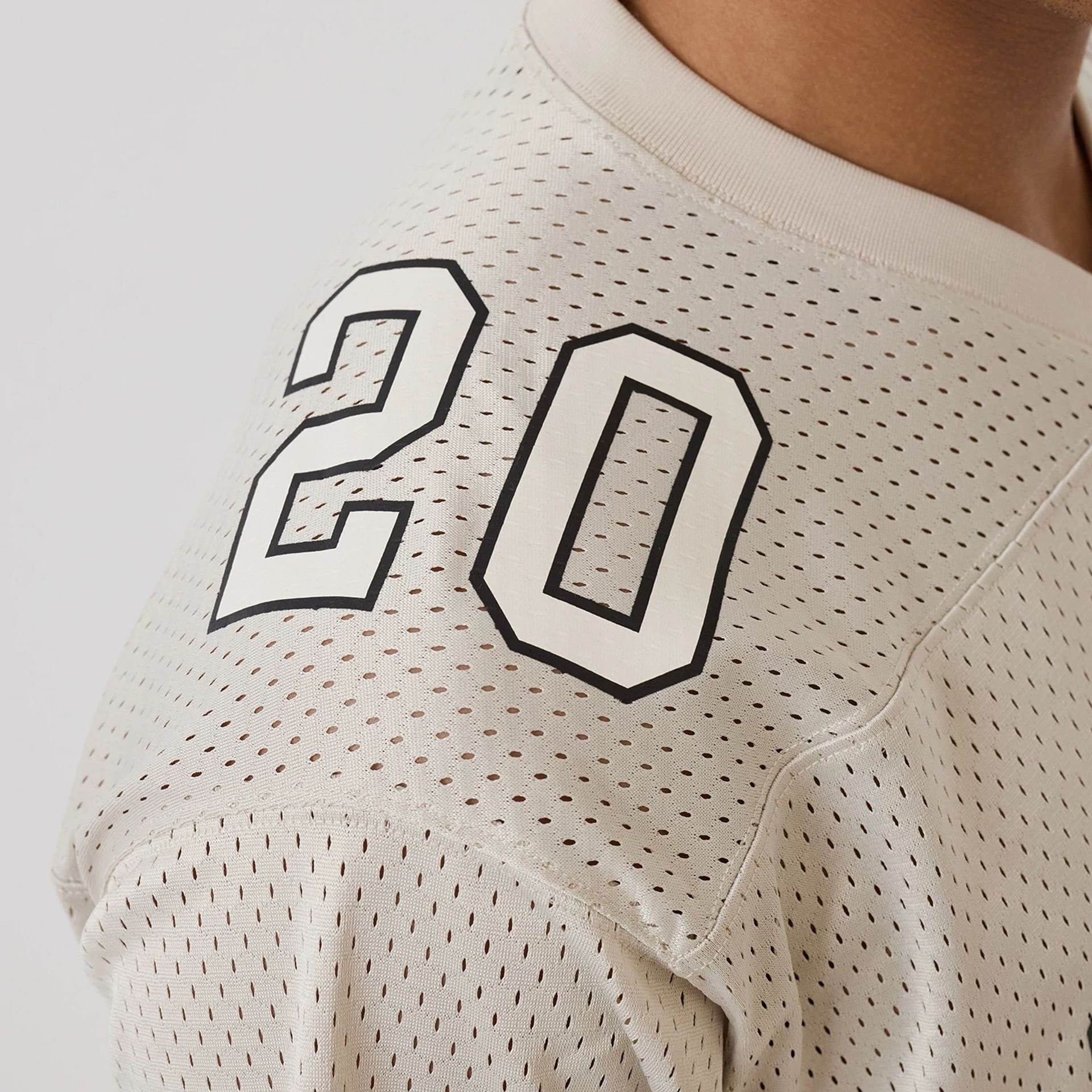 New Era Mesh Football Beige Short Sleeve Shirt - Image 3