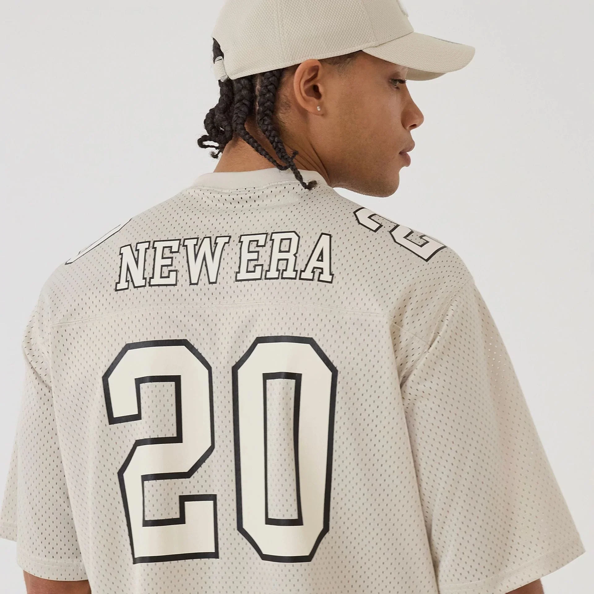 New Era Mesh Football Beige Short Sleeve Shirt - Image 5