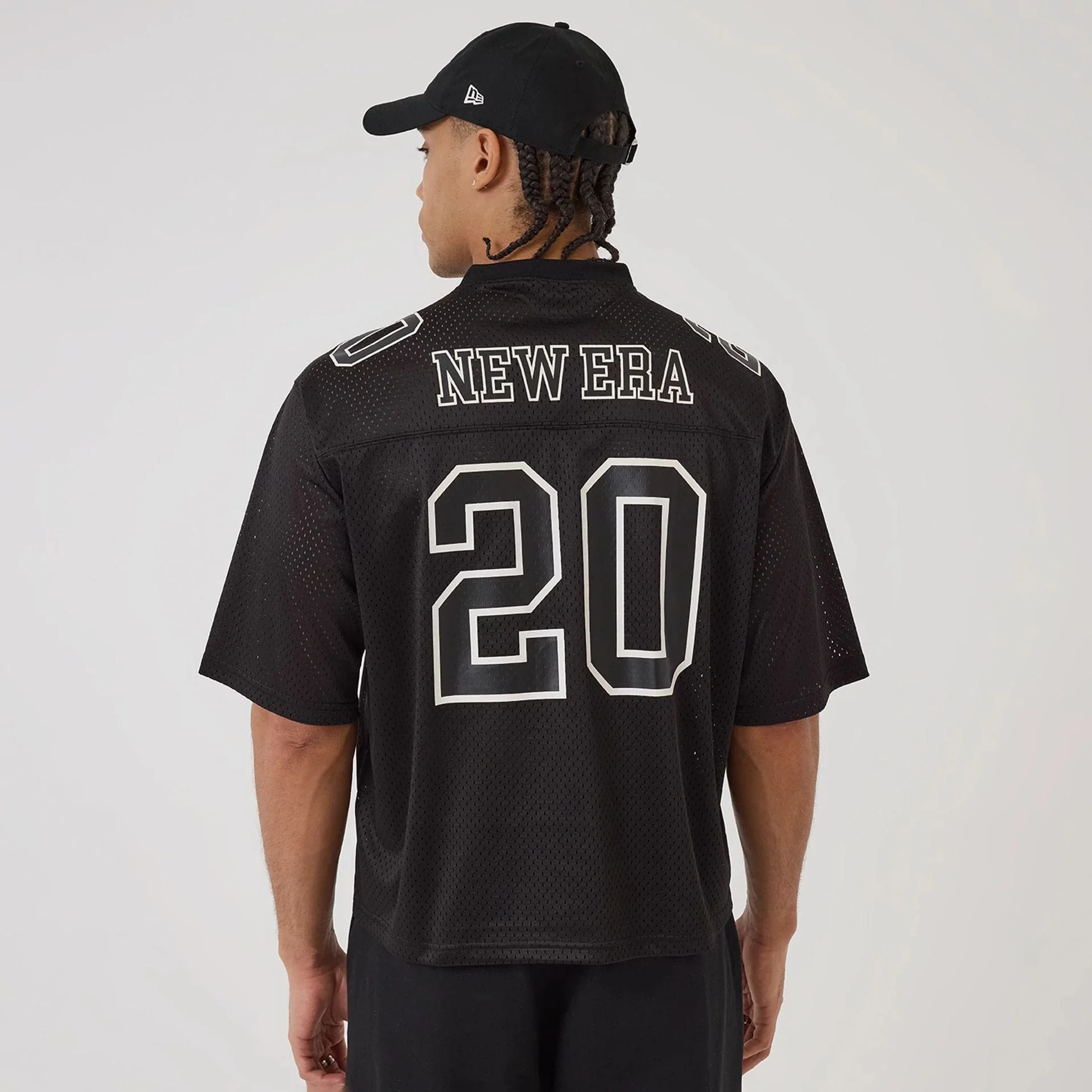 New Era Mesh Football Black Short Sleeve Shirt - Image 2