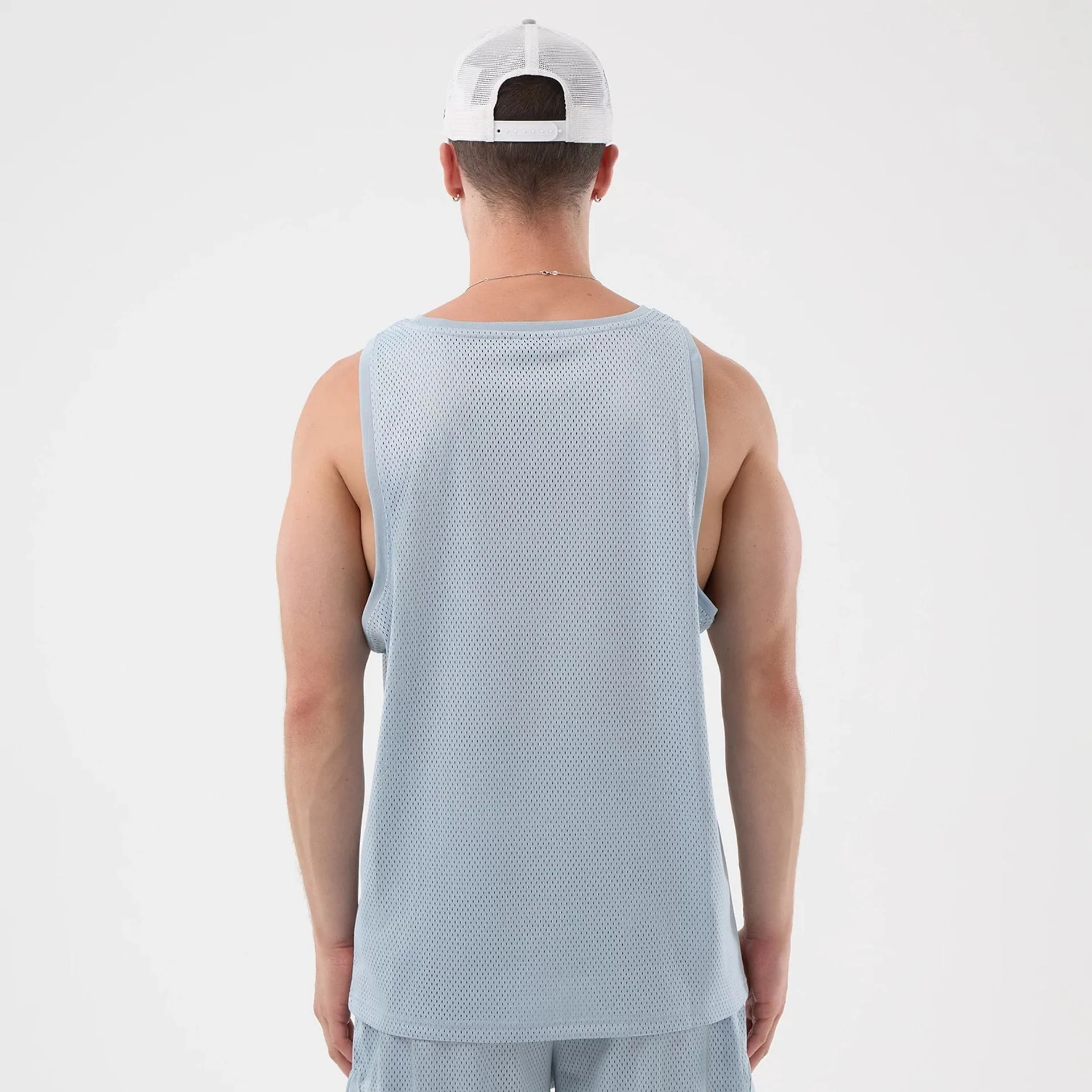 New Era Mesh Pastel Blue Oversized Tank Top - Image 2