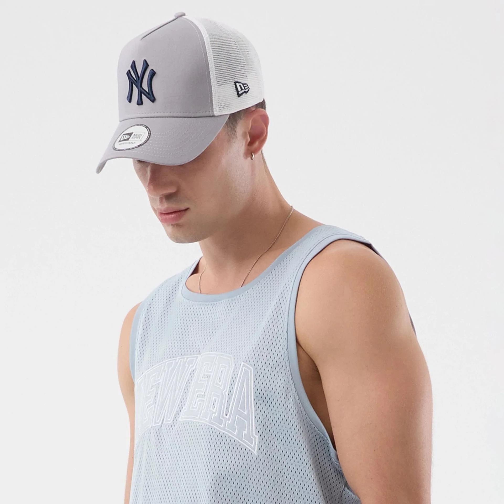 New Era Mesh Pastel Blue Oversized Tank Top - Image 4